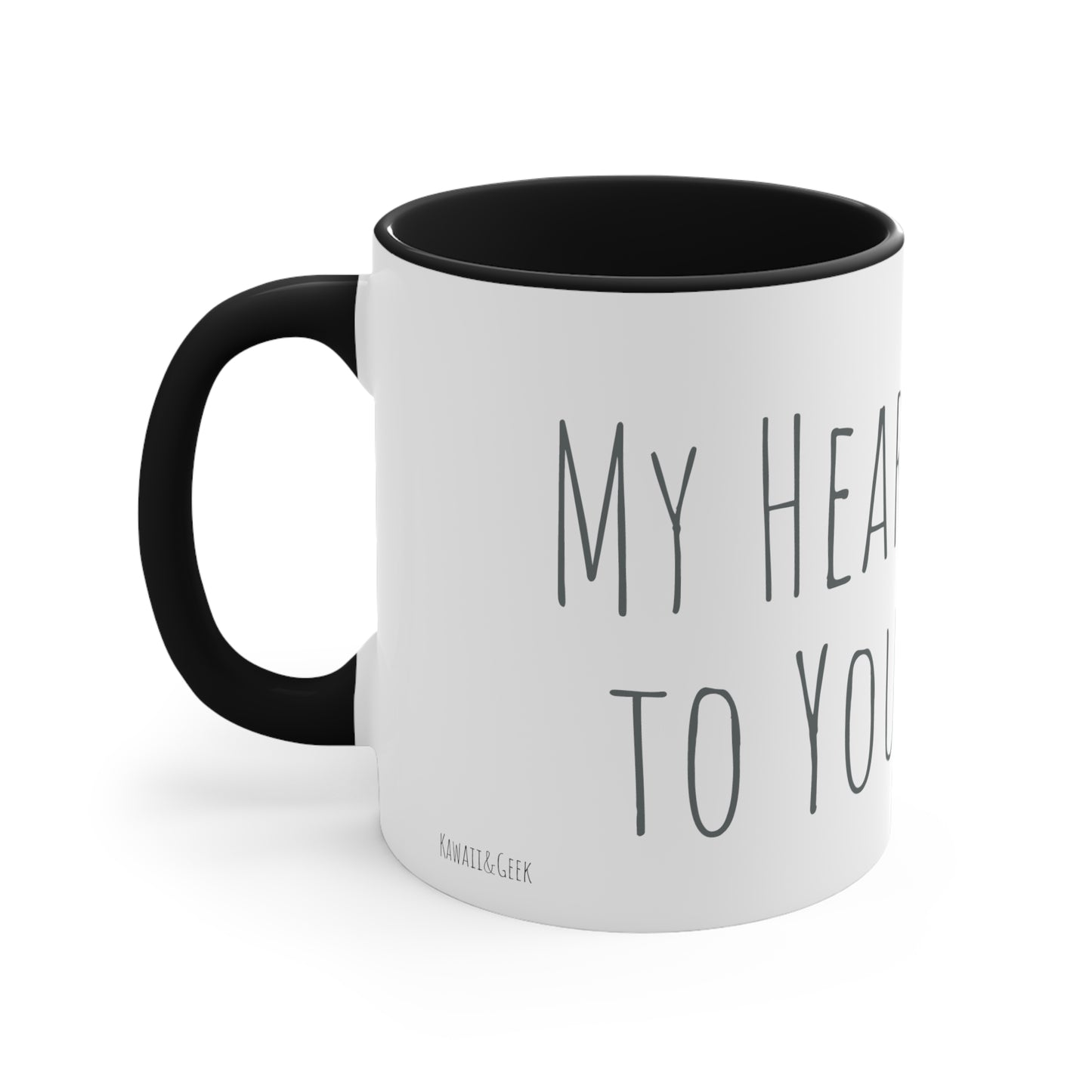 Panda Heart Mug - 11oz Bicolor 'My Heart to You' Cup - Valentine's Day