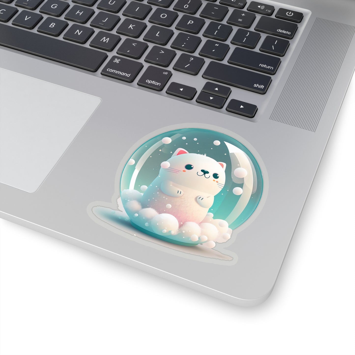 Cute Kitty in a Snowball Sticker - Add Some Winter Charm to Your Tech