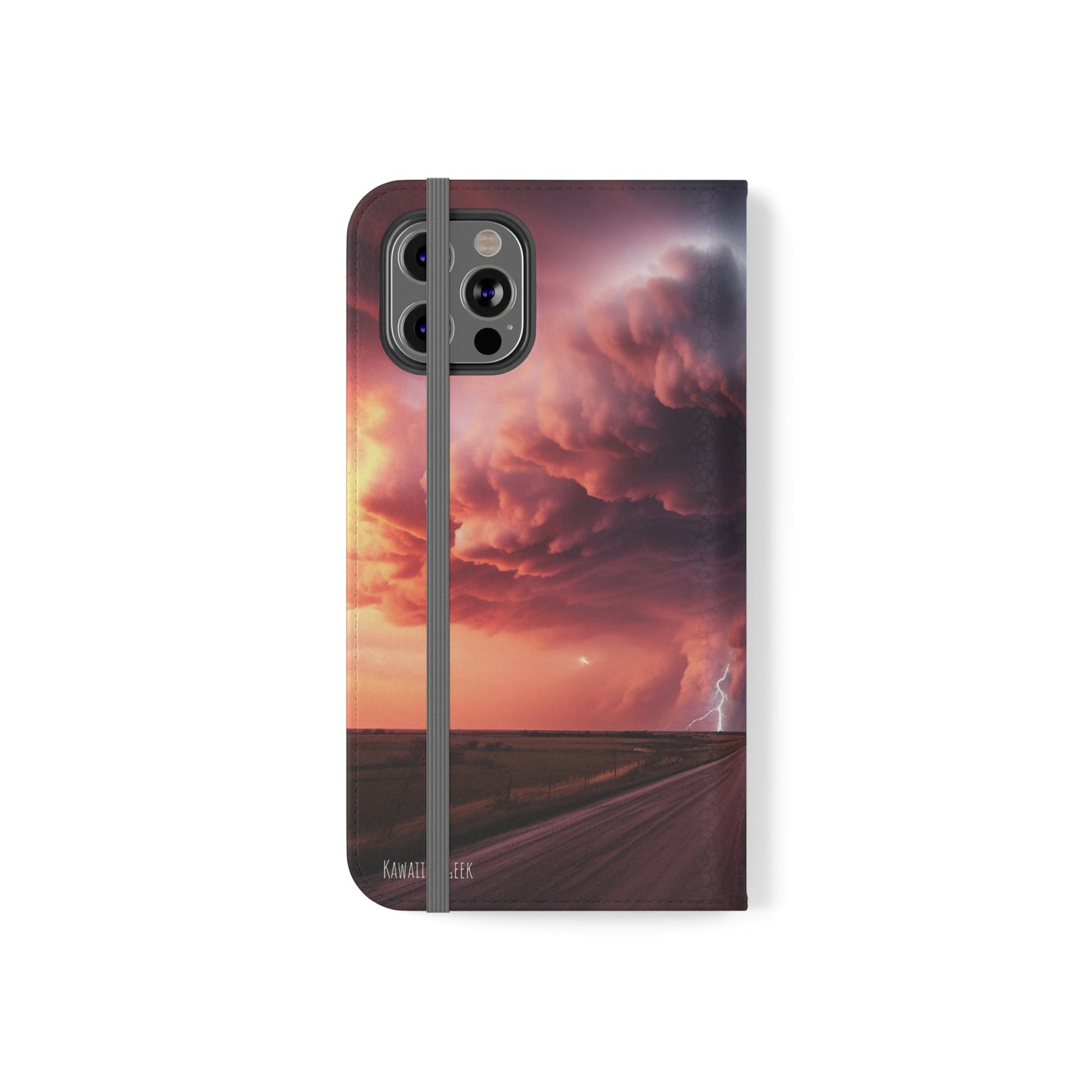 Super Cell Tornado Lightning Flip Phone Case