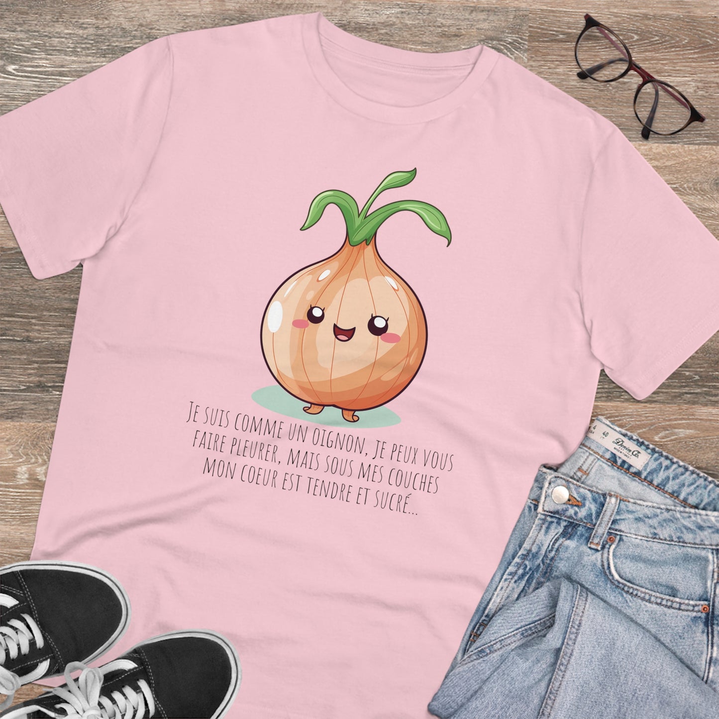 Sweet and Sassy Eco-Friendly Onion T-Shirt for Heartfelt Style - FRENCH