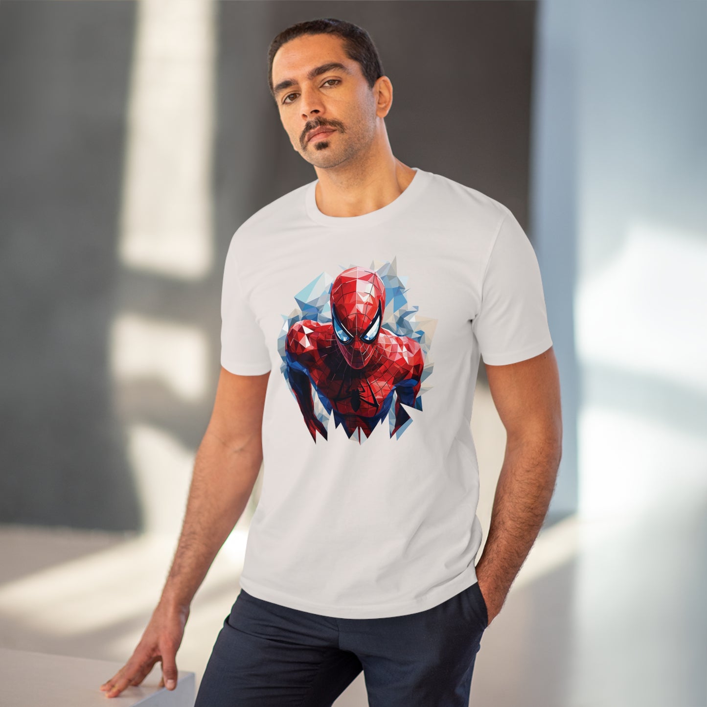 Spider-Man Polygonal Geometric T-Shirt - Swing into Stylish Adventure