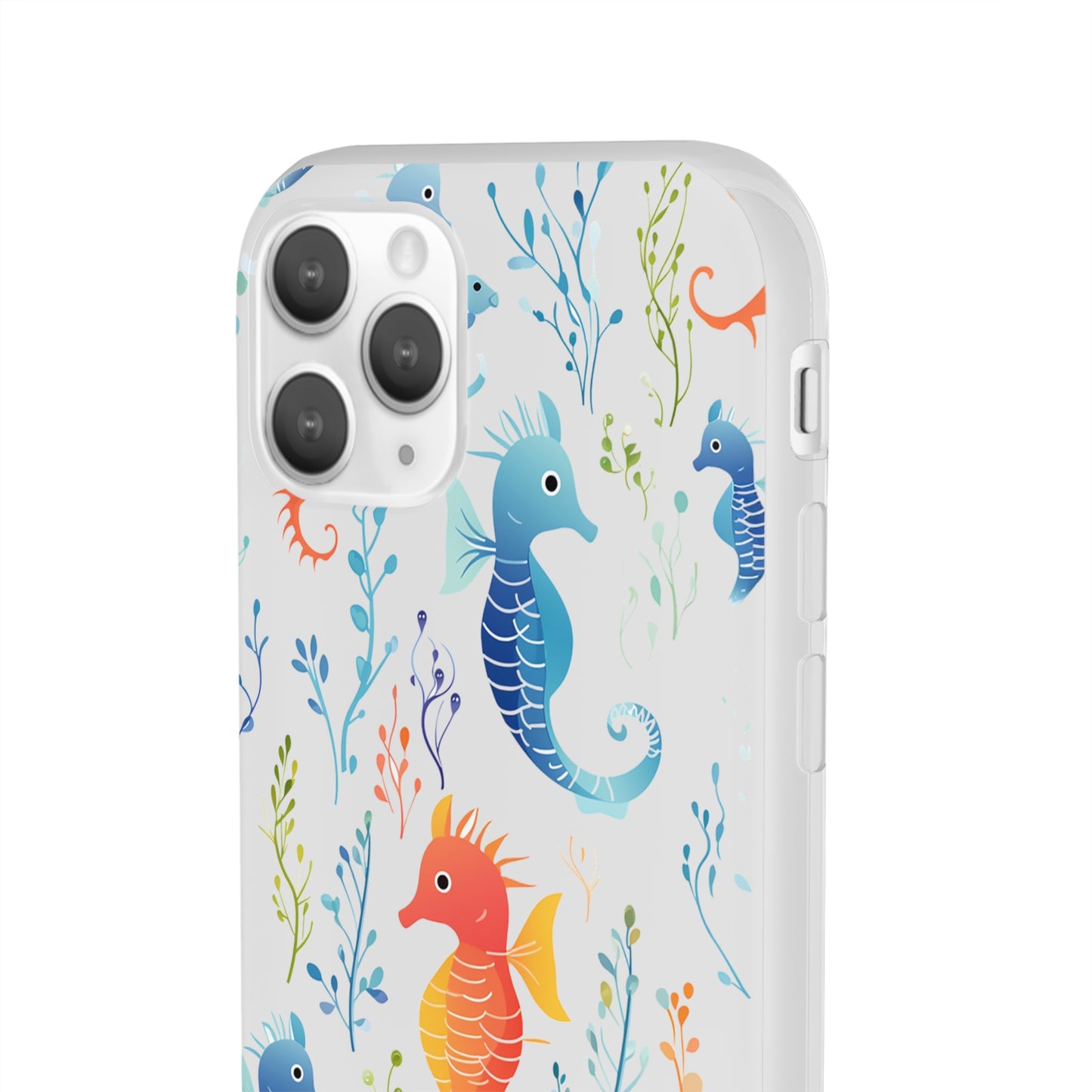 Underwater Seahorse Flexi Transparent phone Case : Dive into Cuteness!