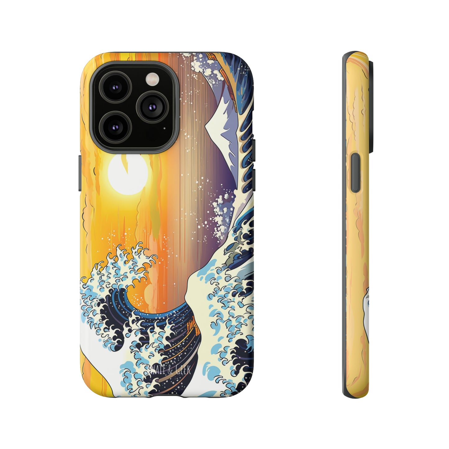 Sunset Big Wave tough Phone Case - Embrace the Majestic Hokusai Style in Your Hands