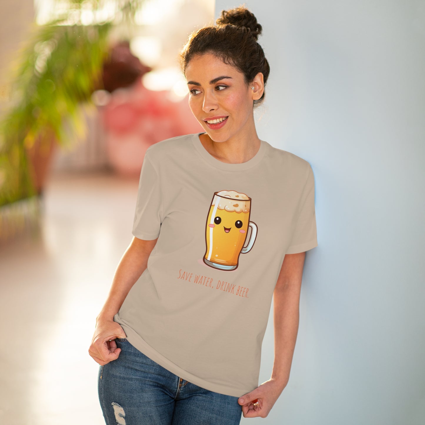 Eco-Friendly Unisex Beer T-Shirt - 'Save Water, Drink Beer'