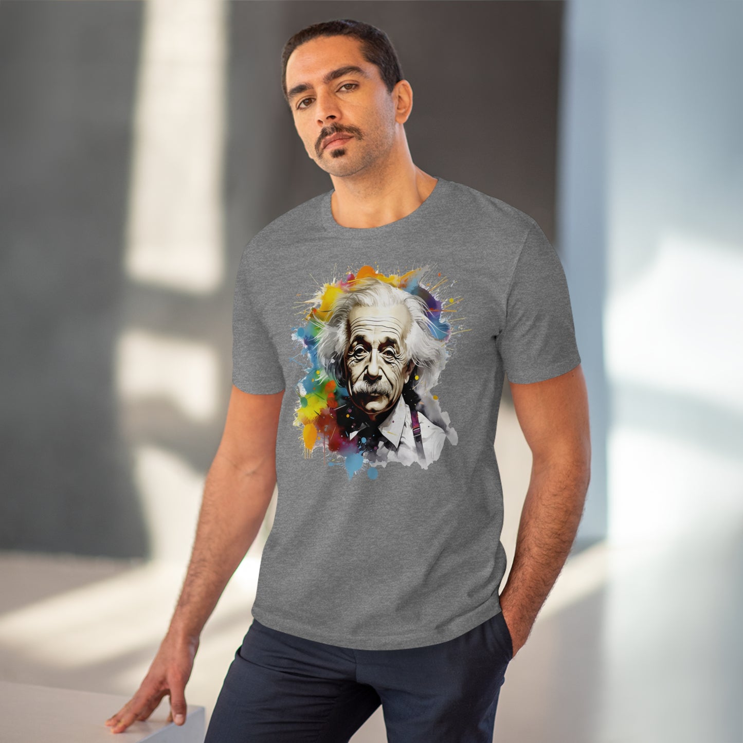 Albert Einstein Eco-friendly T-shirt : Watercolor Essence