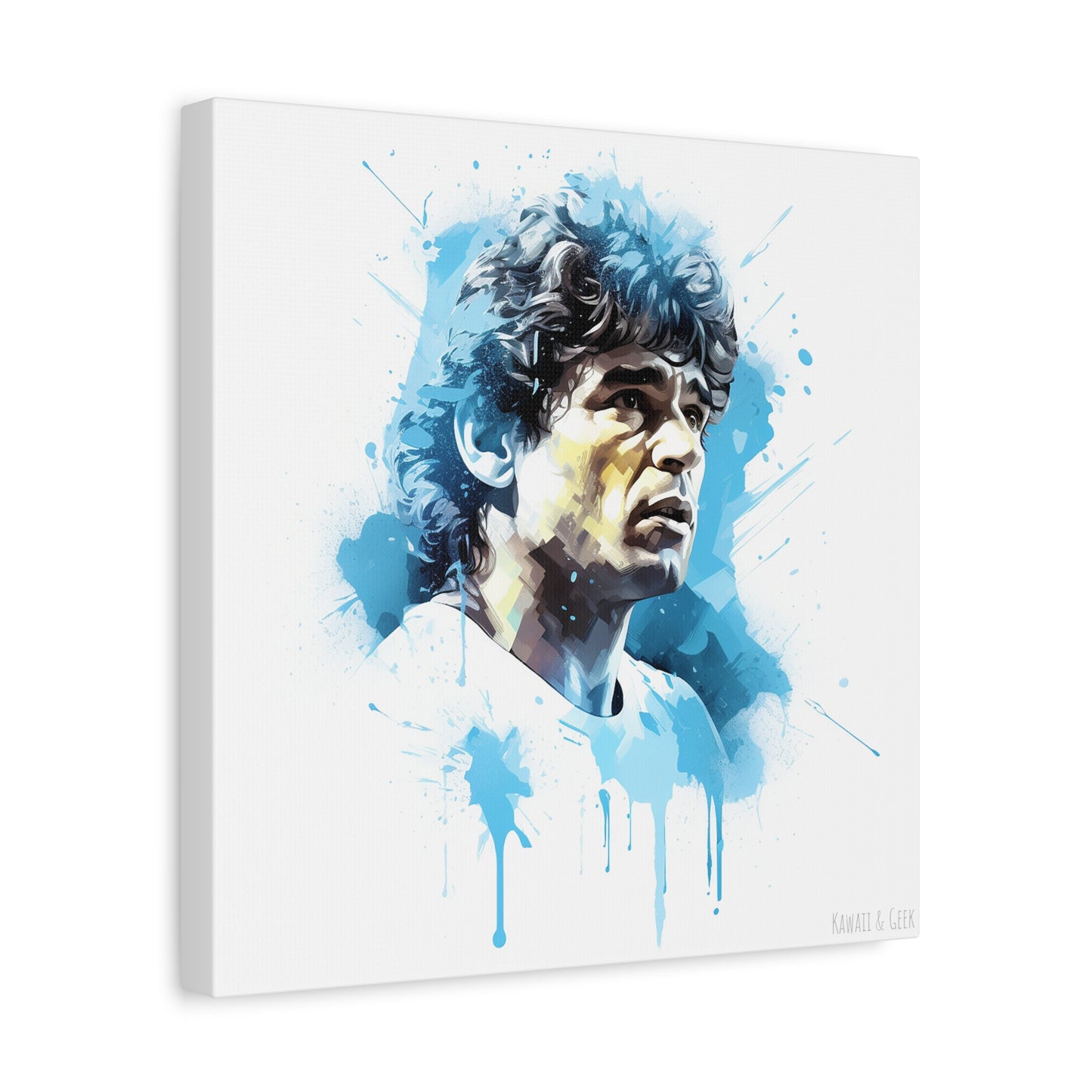 Diego Maradona Watercolor Mastery Cotton Canvas