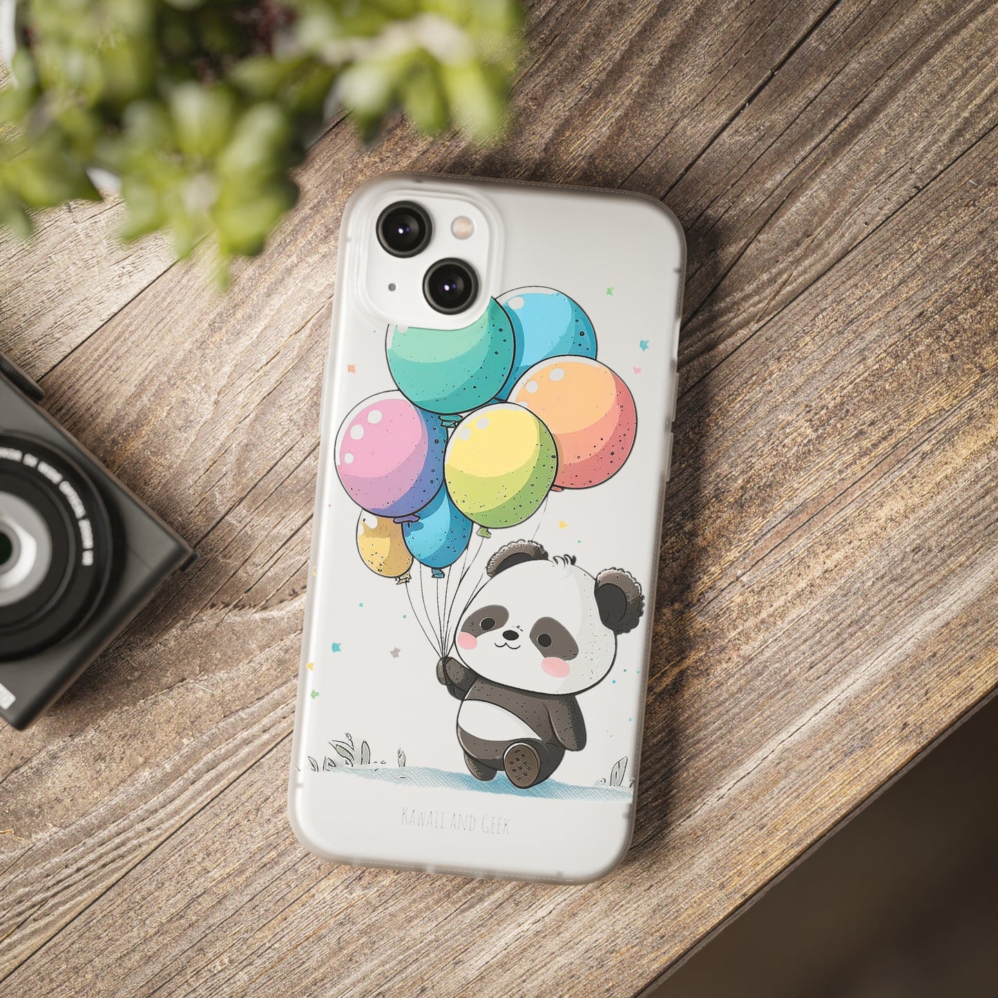 Cute Panda with Balloons flexi Smartphone Case - Add Some Adorable and Protective Style to Your Device