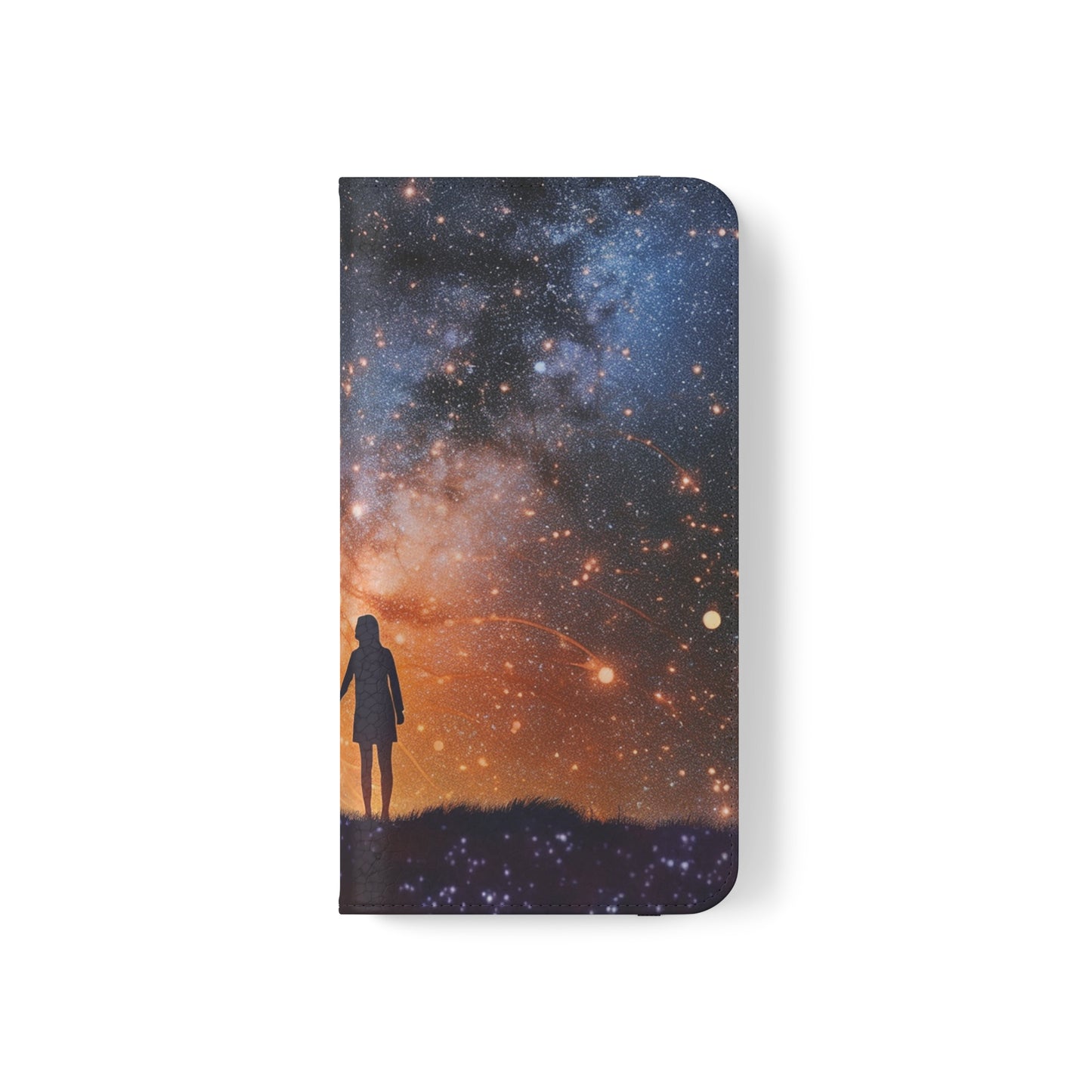 Starry Night Lovers Flip Phone Case - Embrace the Beauty of the Night Sky