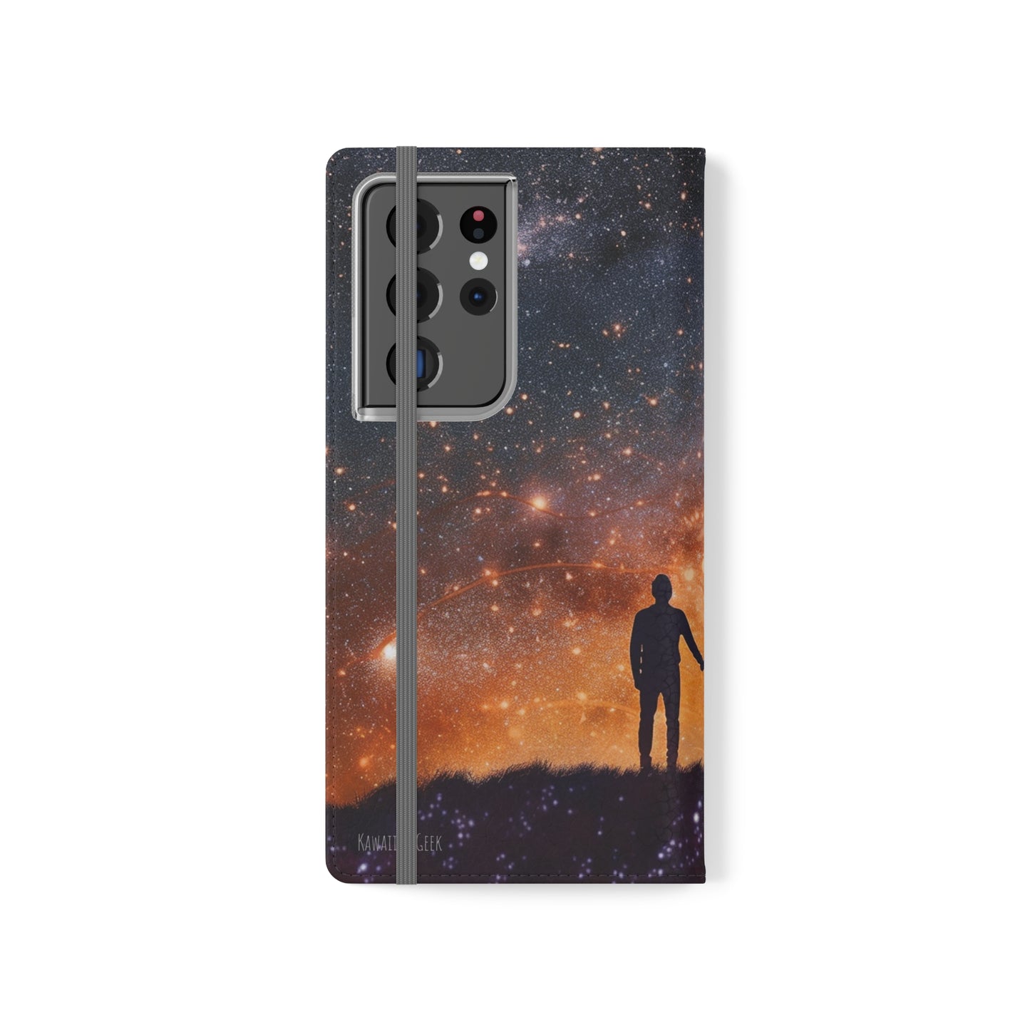 Starry Night Lovers Flip Phone Case - Embrace the Beauty of the Night Sky