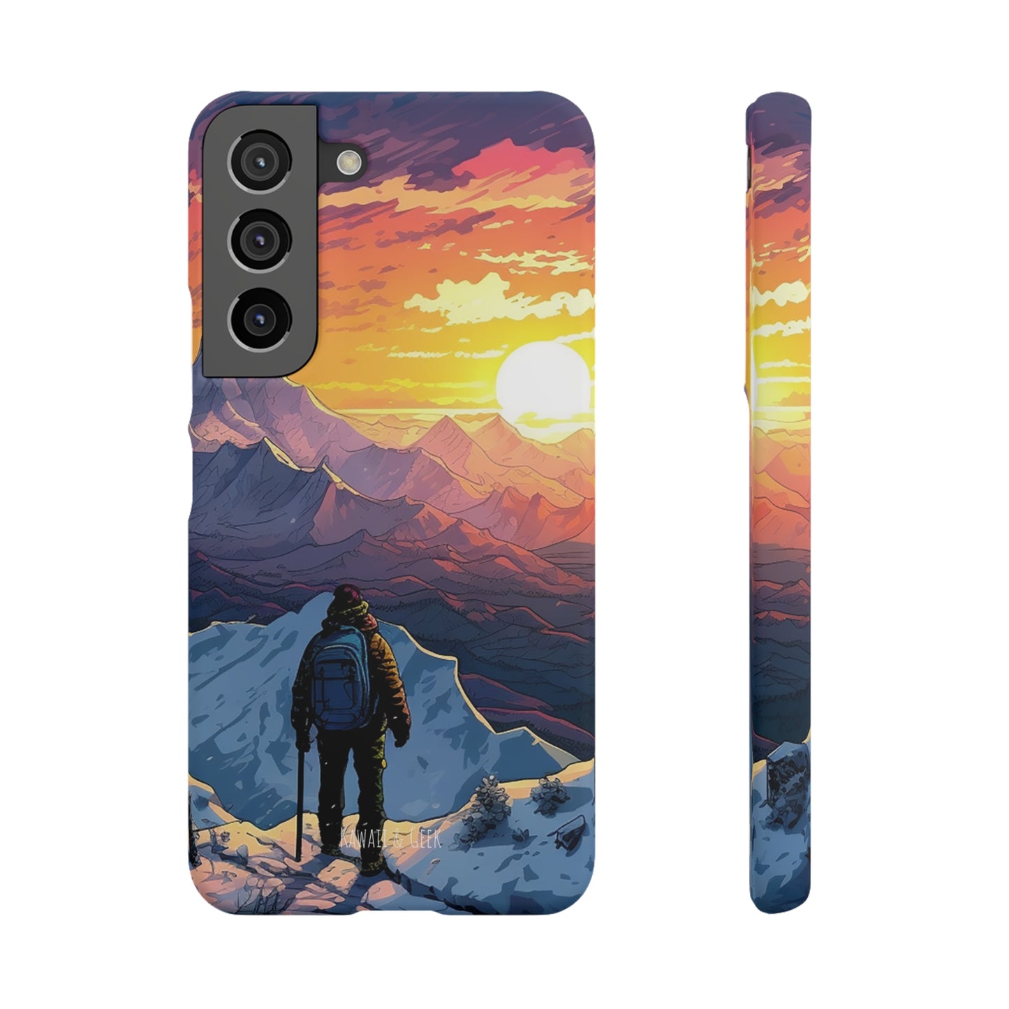 Snowy Mountain Landscape Sunset Phone Case - Embrace the Beauty of Nature on Your Device