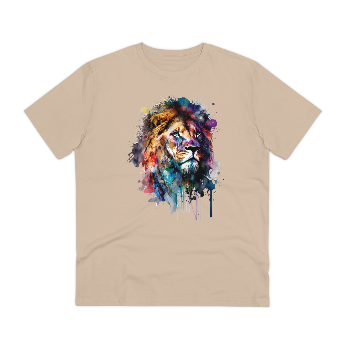 Majestic Lion T-Shirt in Watercolor Style - Unisex and Eco-Friendly Fashion Statement