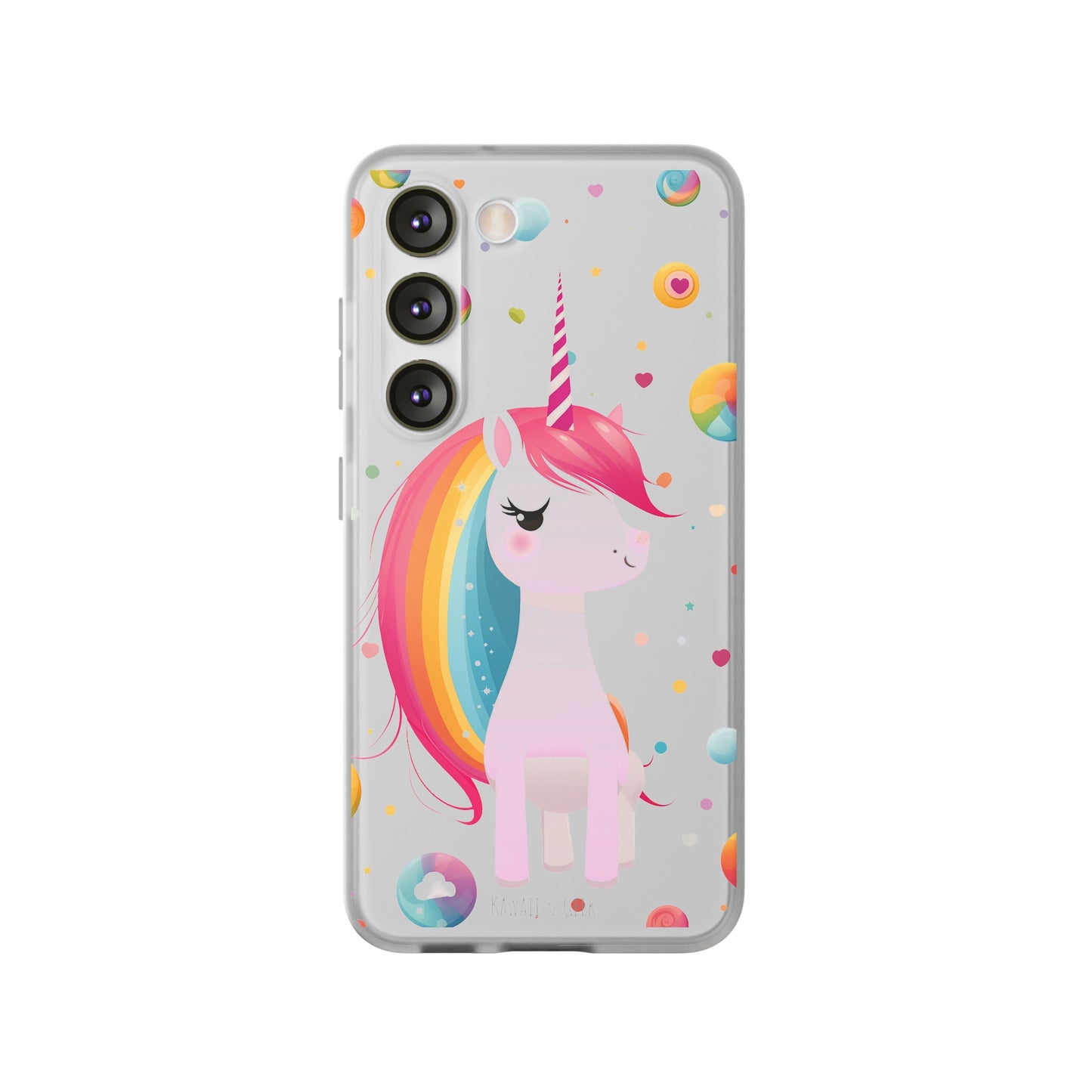 Kawaii Unicorn Flexi Transparent Phone Case