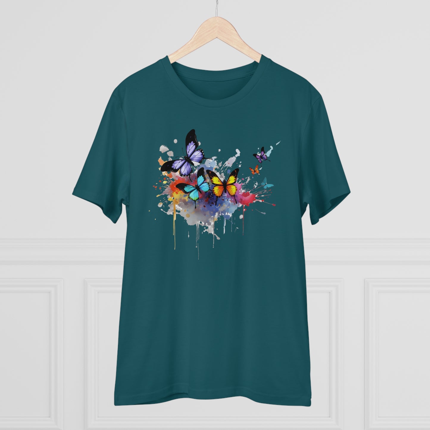 Butterflies Eco-Friendly T-Shirt - Embrace Nature's Vibrant Beauty in Watercolor Style