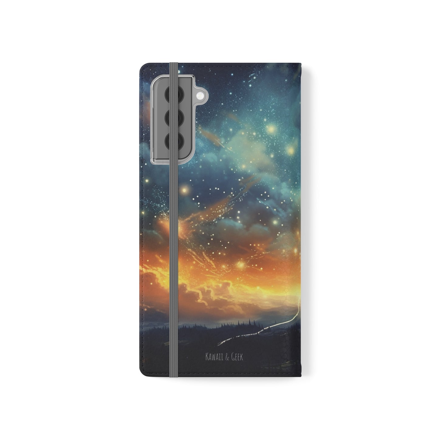 Wonderful Starry Night Flip Phone Case - Embrace the Beauty of the Night Sky