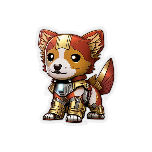 Cute and Cuddly Iron Man Puppy Sticker - Fly into Adventure with this High-Tech Pooch