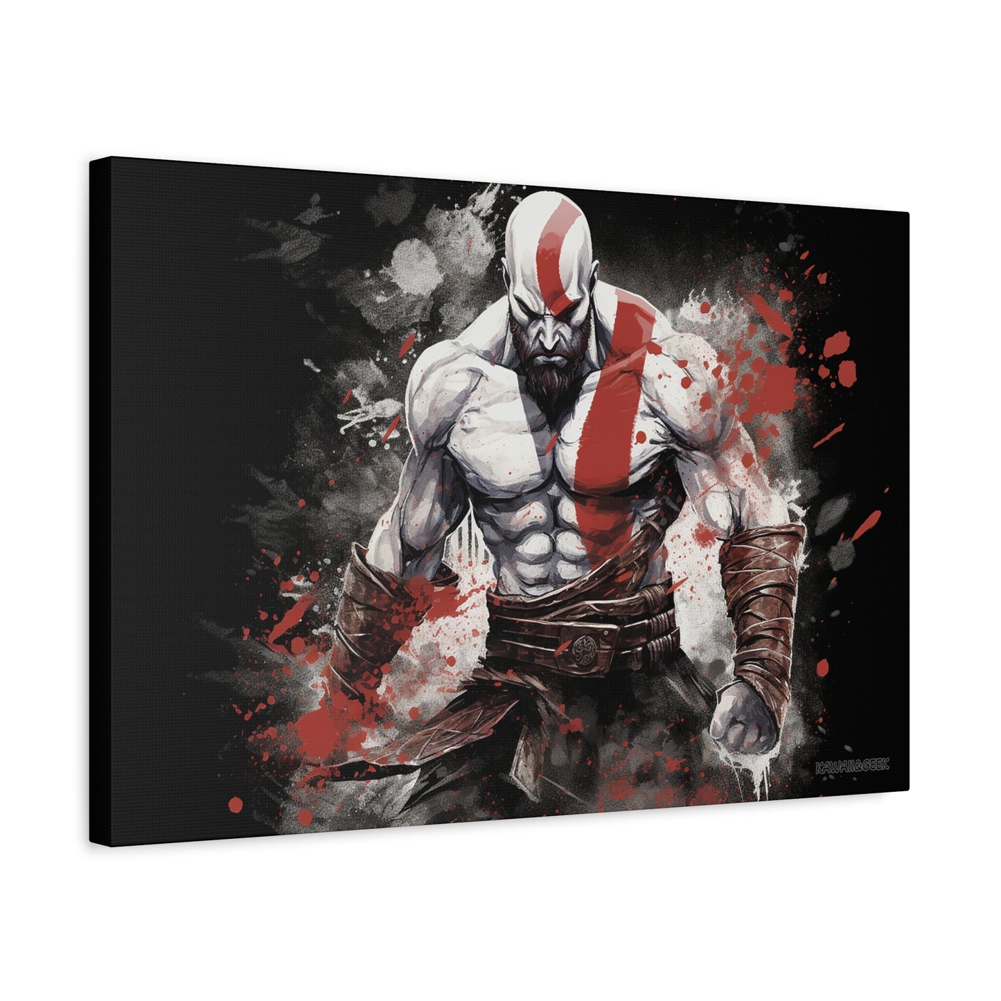 Kratos Canvas - Showcase the Fierce Warrior in Artistic Splendor - God of War