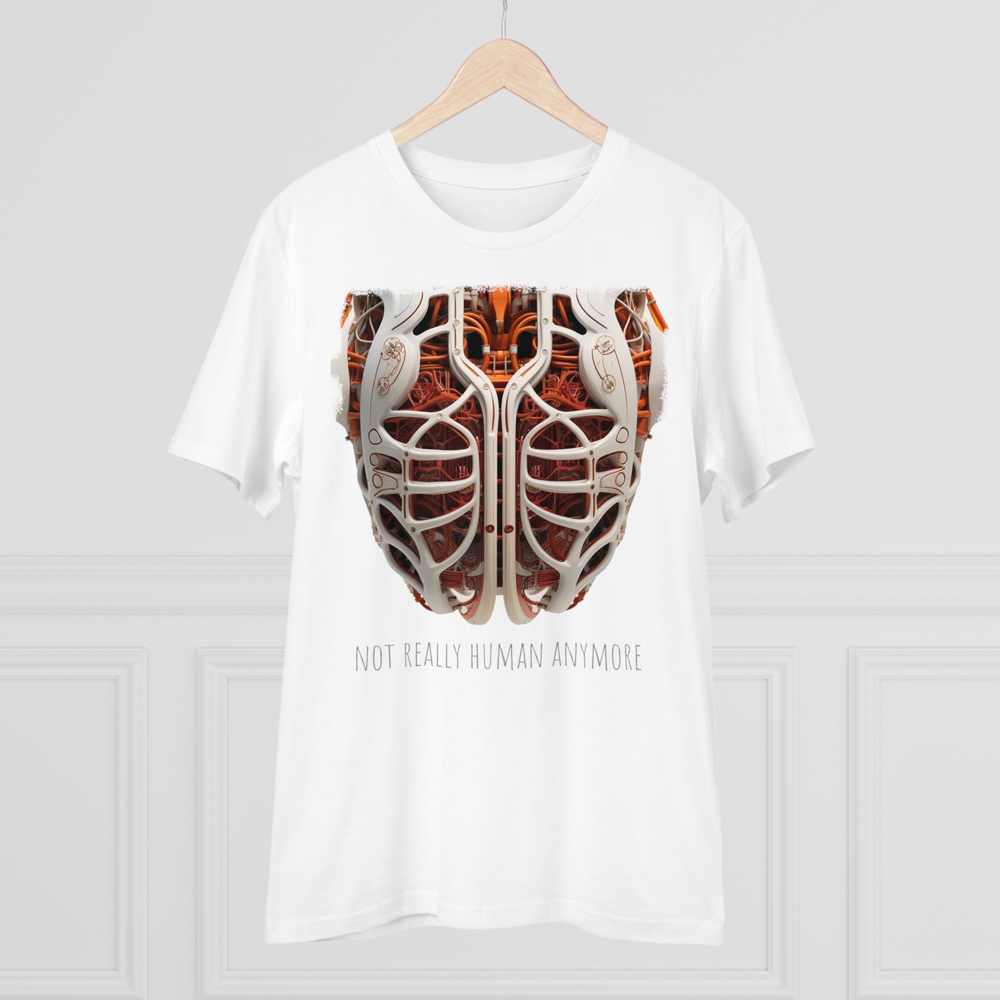 Eco-T-shirt: Cybernetic Chest "Not Really Human"