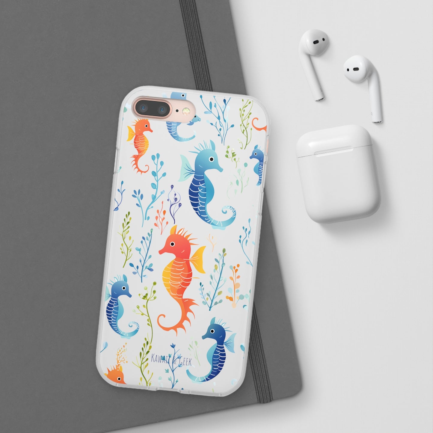 Underwater Seahorse Flexi Transparent phone Case : Dive into Cuteness!