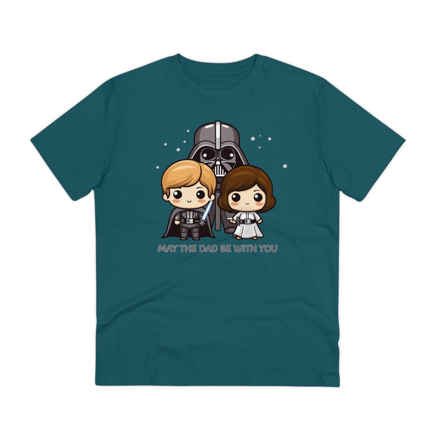 May the Dad Be with You - Unisex Eco-Friendly T-Shirt - Celebrate Father's Day with a Cute Darth Vader Design