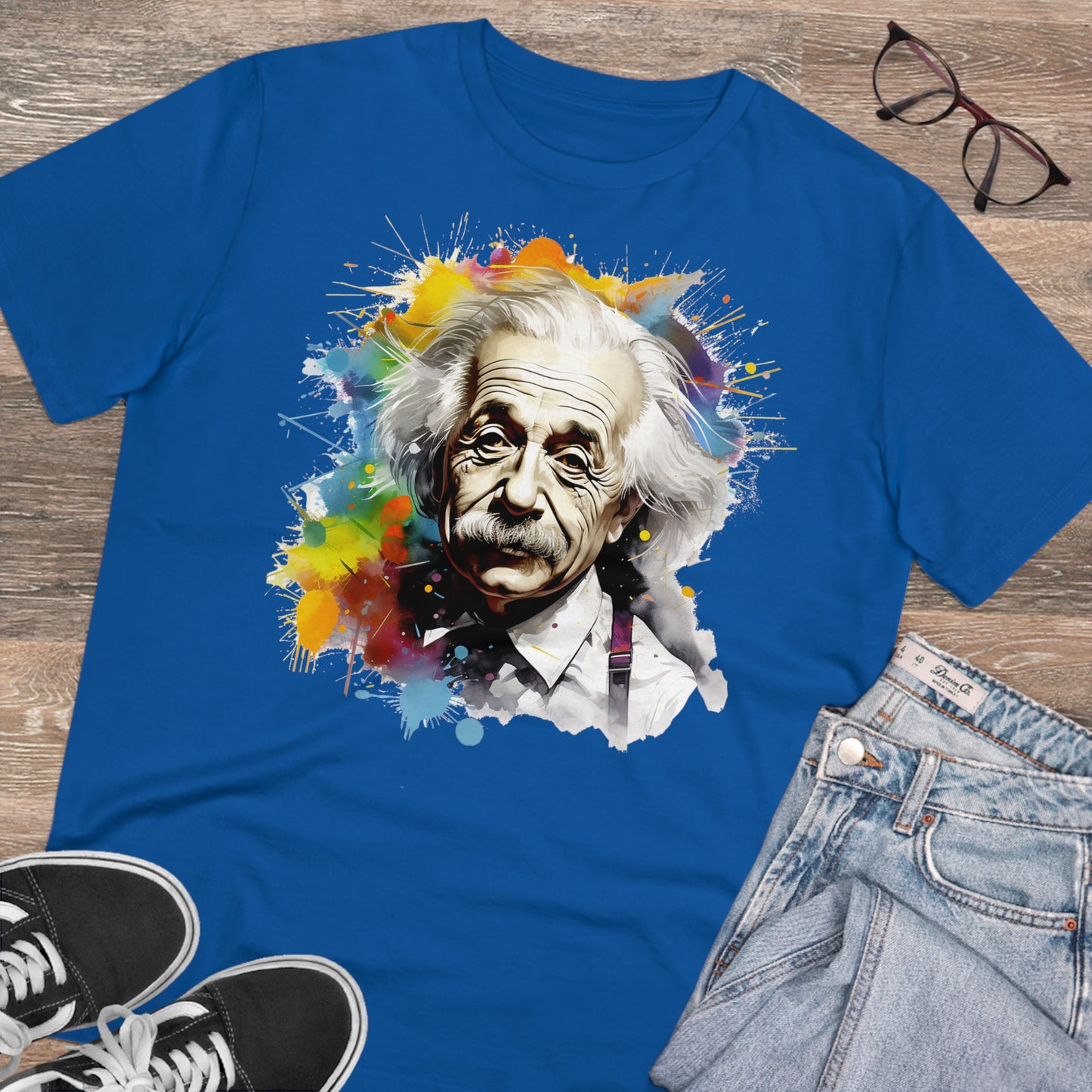 Albert Einstein Eco-friendly T-shirt : Watercolor Essence