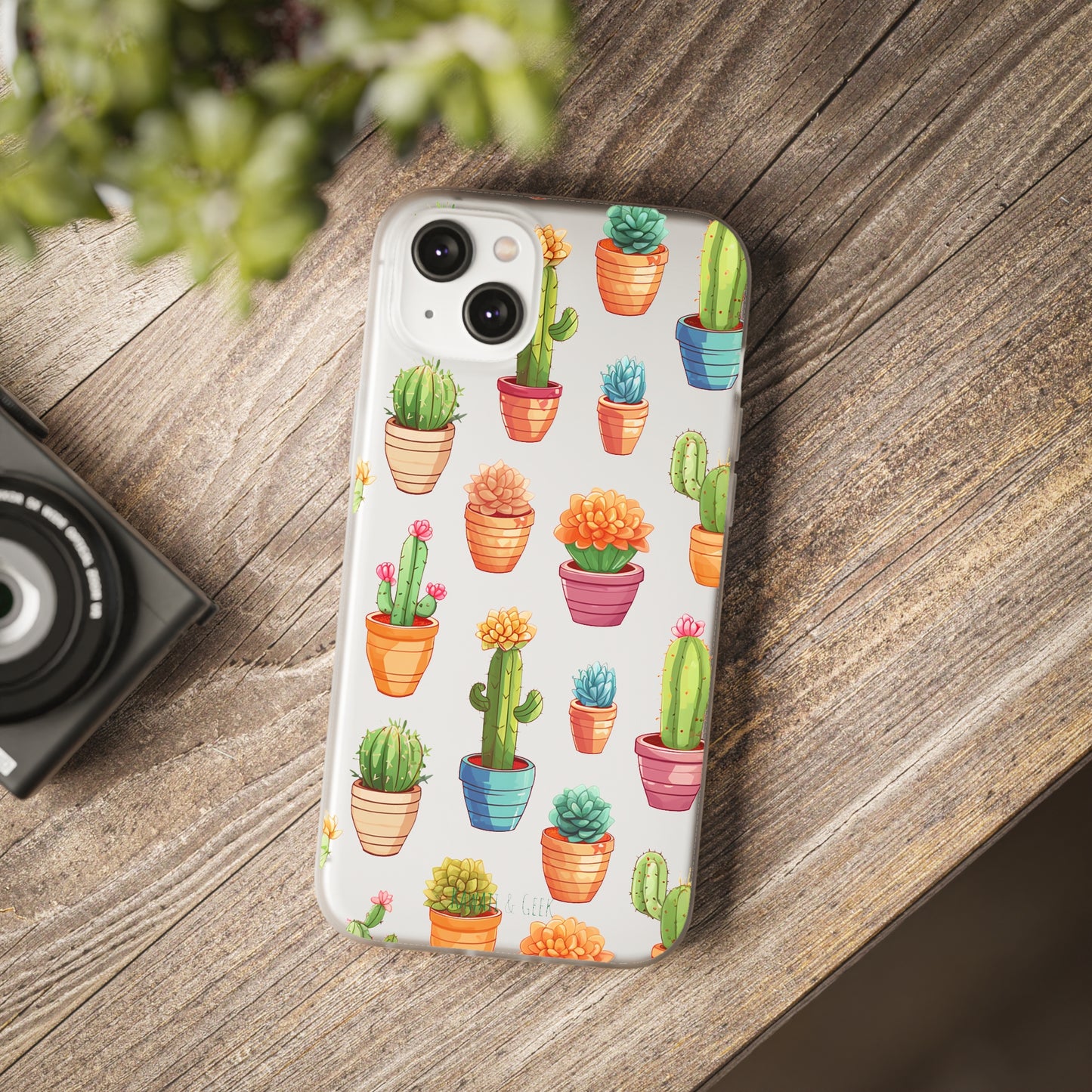 Charming Cactus Flexi and semi Transparent Phone Case