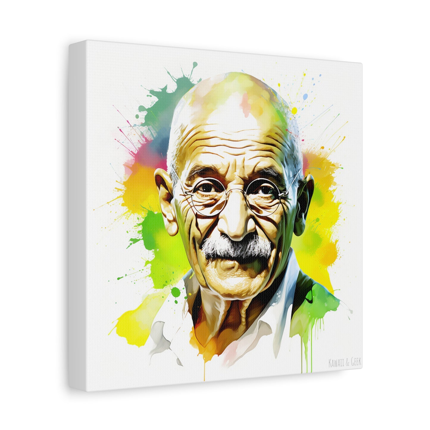 Gandhi Watercolor Tribute Cotton Canvas