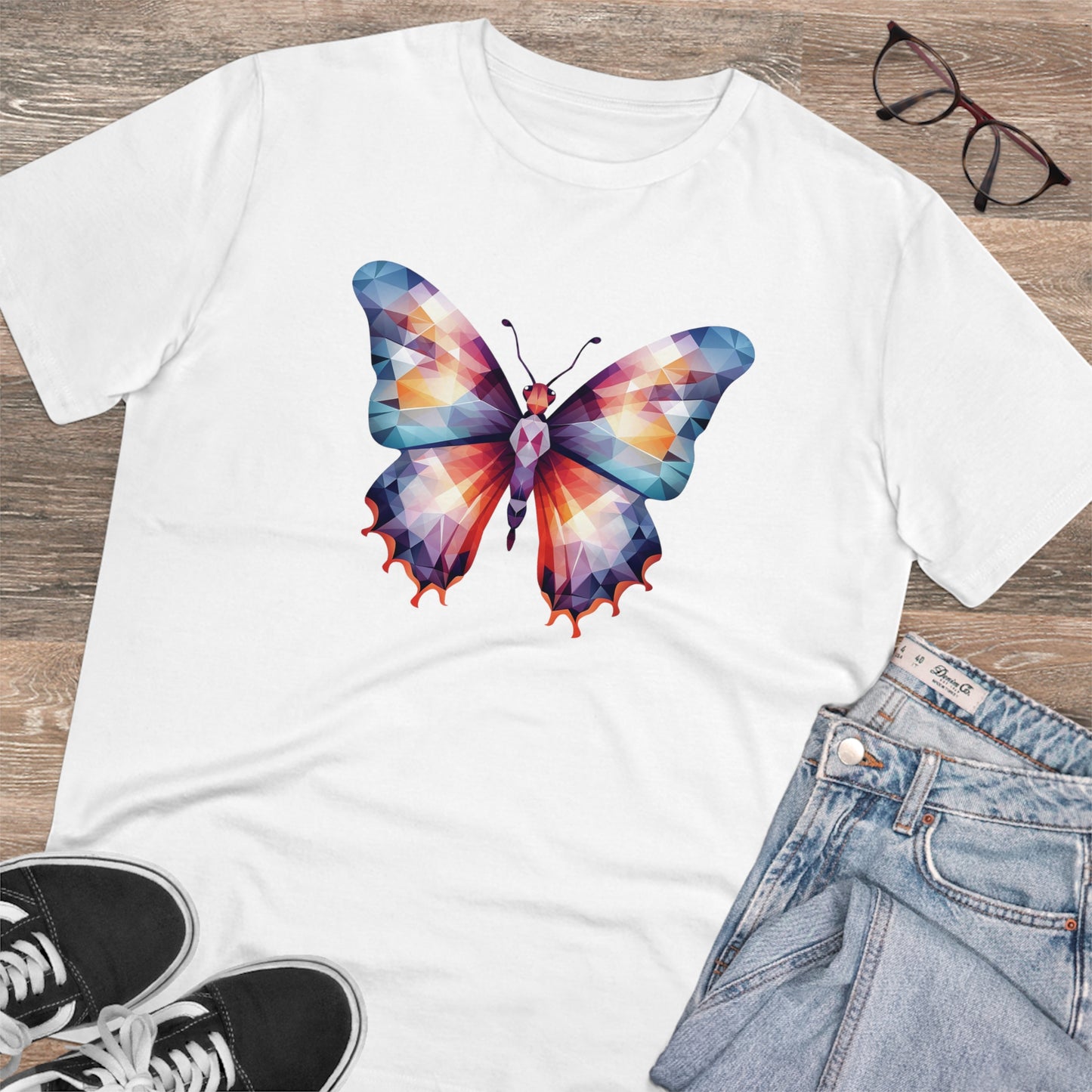 Butterfly Polygonal T-Shirt - Embrace Vibrant Transformation