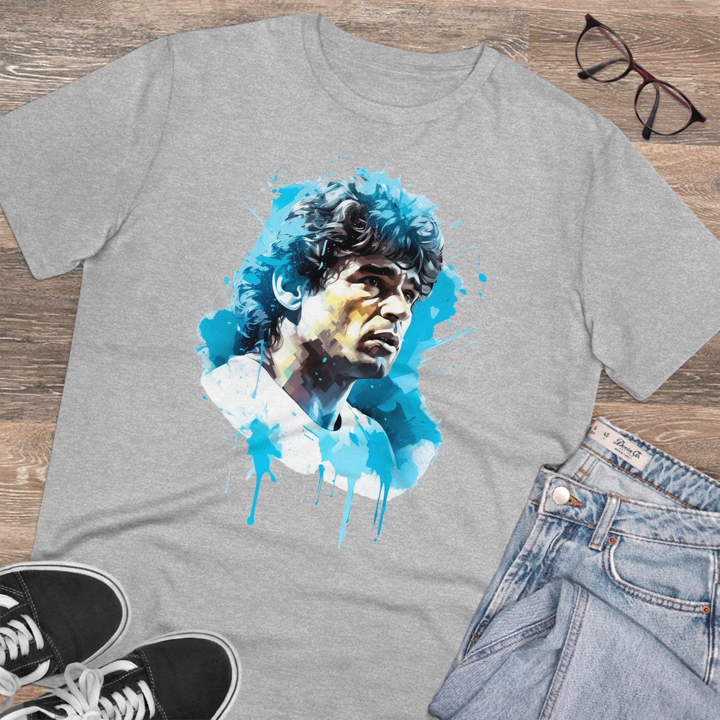 Diego Maradona Eco-Friendly T-shirt : Ethereal Watercolor