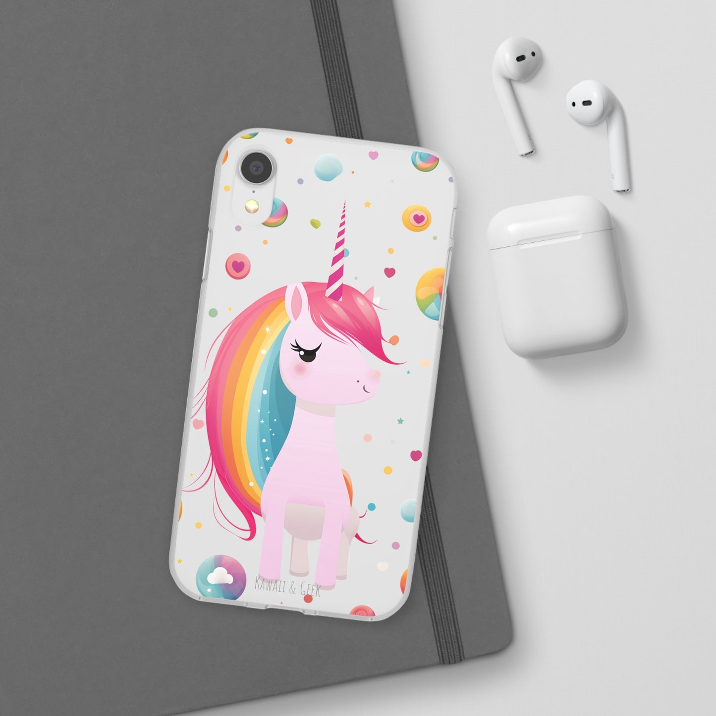 Kawaii Unicorn Flexi Transparent Phone Case