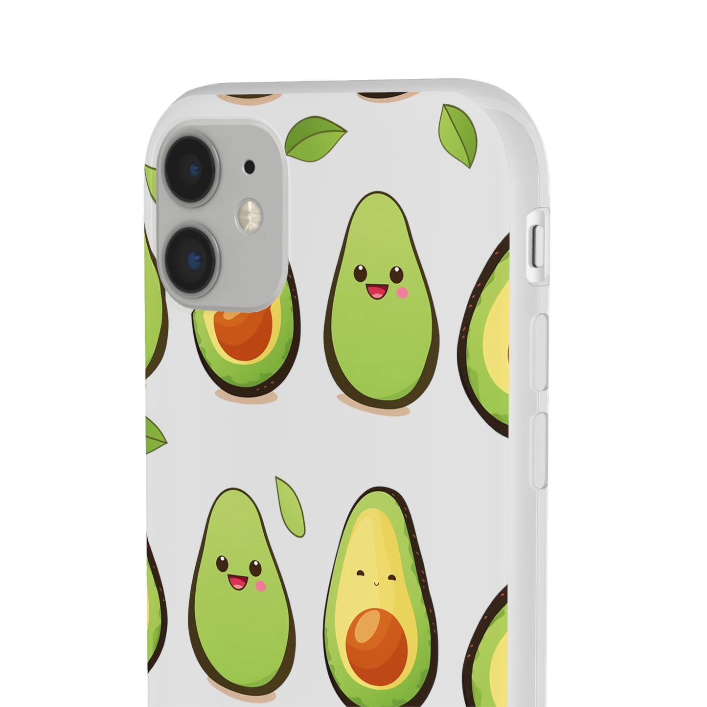 Cute Avocado Transparent Flexi Case: Perfect Blend of Style & Function