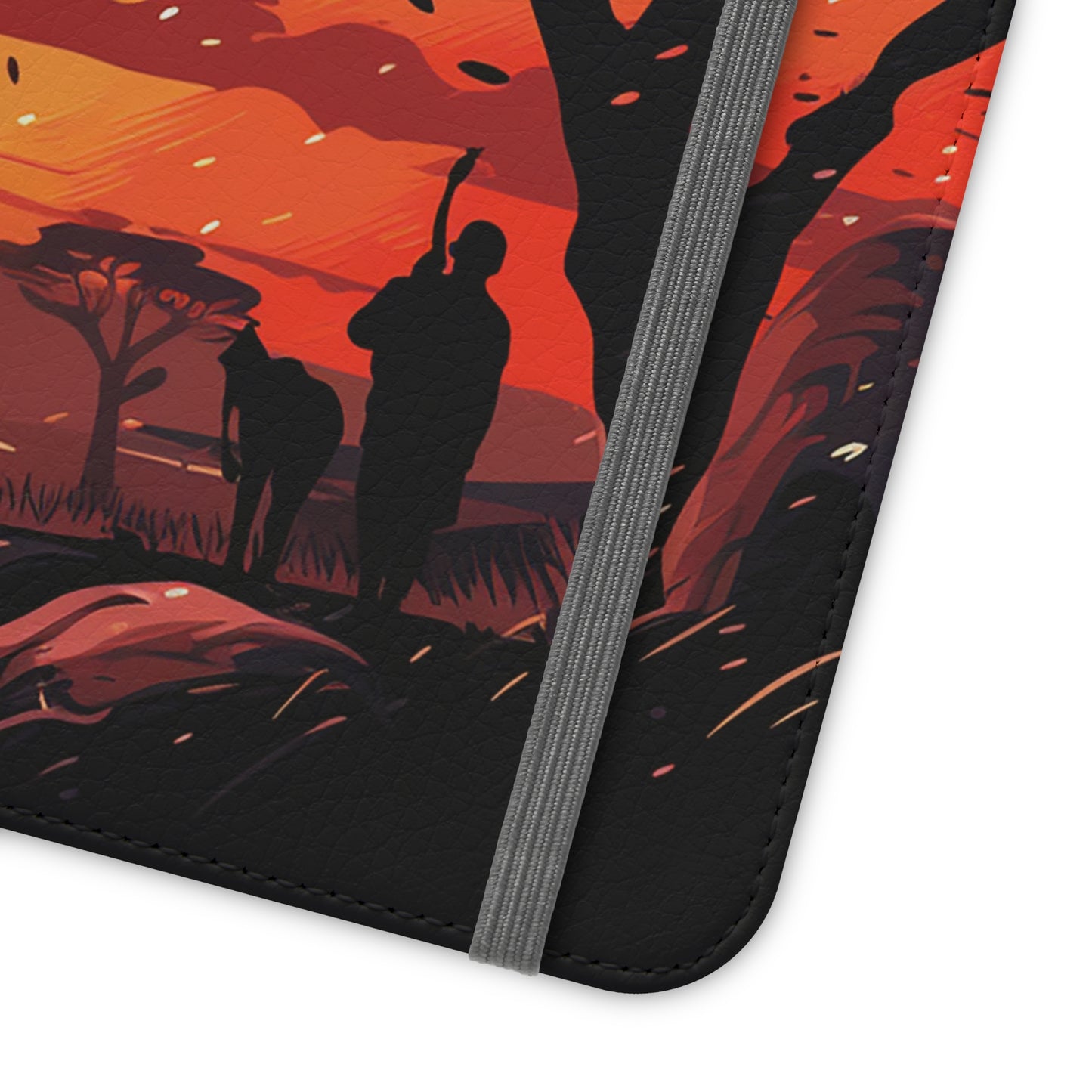 African Landscape Sunset Flip Phone Case - Capture the Serenity of the Savanna on Your Device