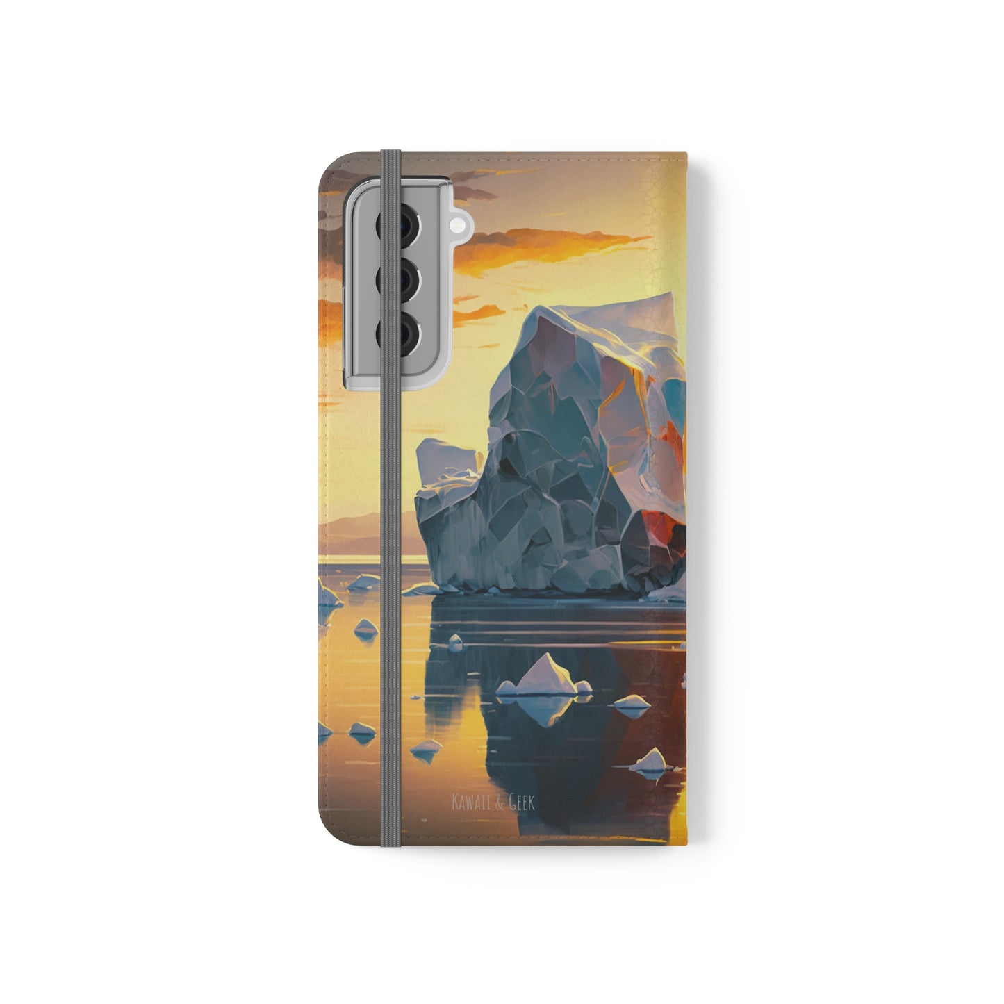 Arctic Landscape and Iceberg at Sunset Flip Phone Case - Capture the Serenity of Nature on Your Device