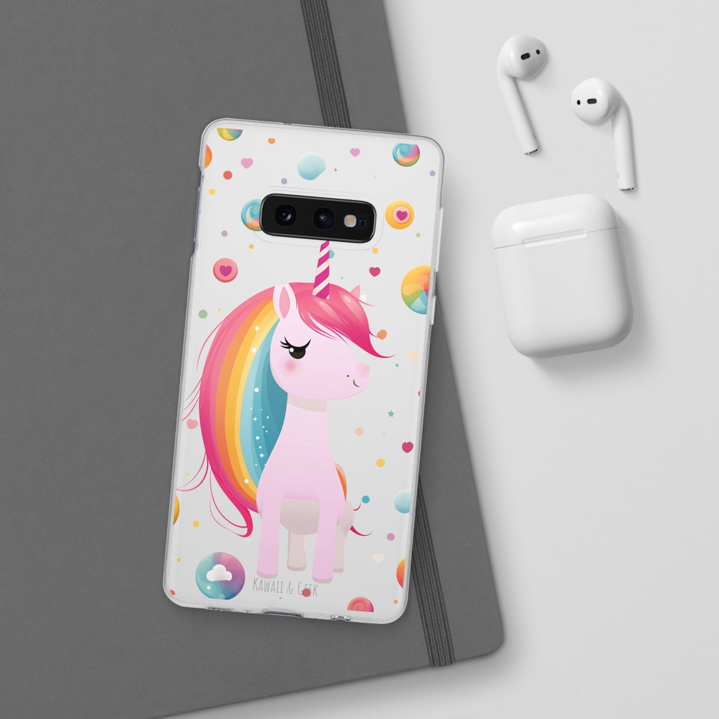 Kawaii Unicorn Flexi Transparent Phone Case