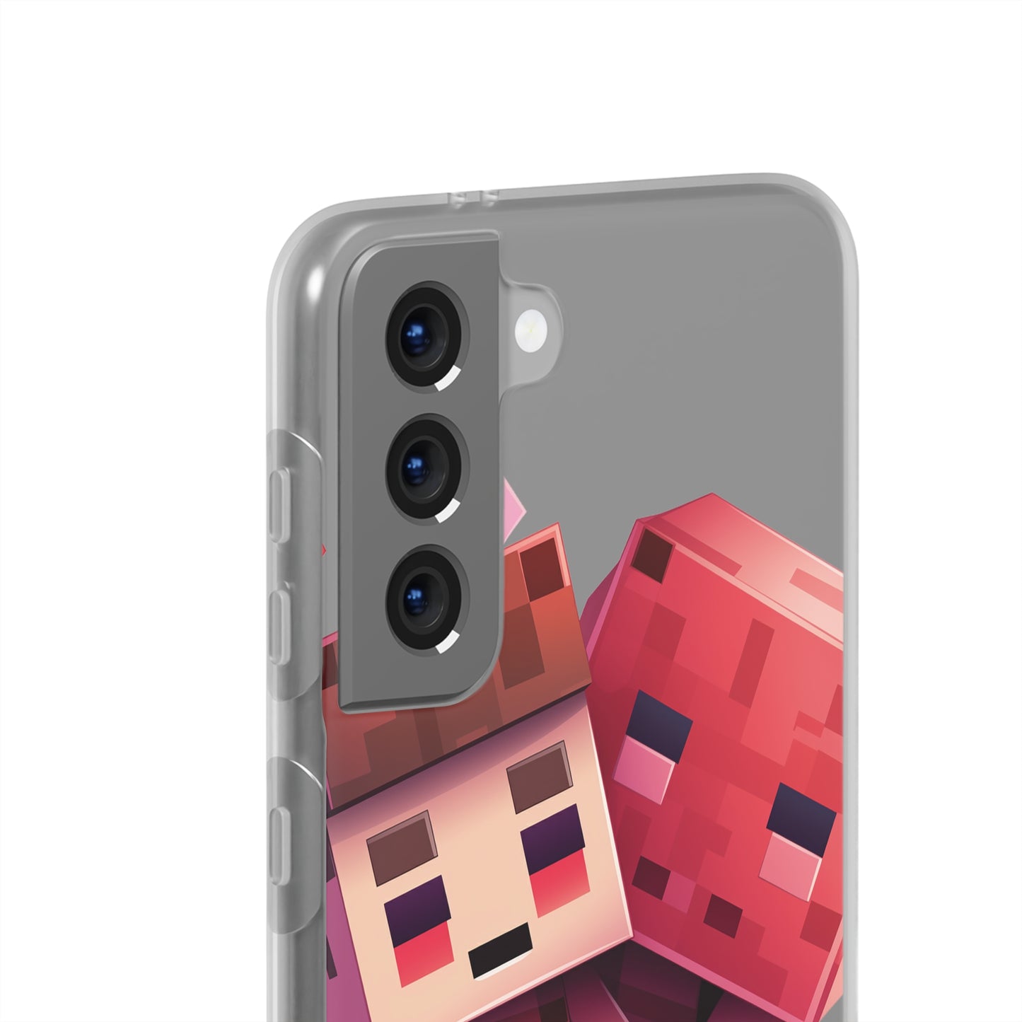 Minecraft-Style Couple Phone Case - Flexi & Semi-Transparent Valentine's Edition