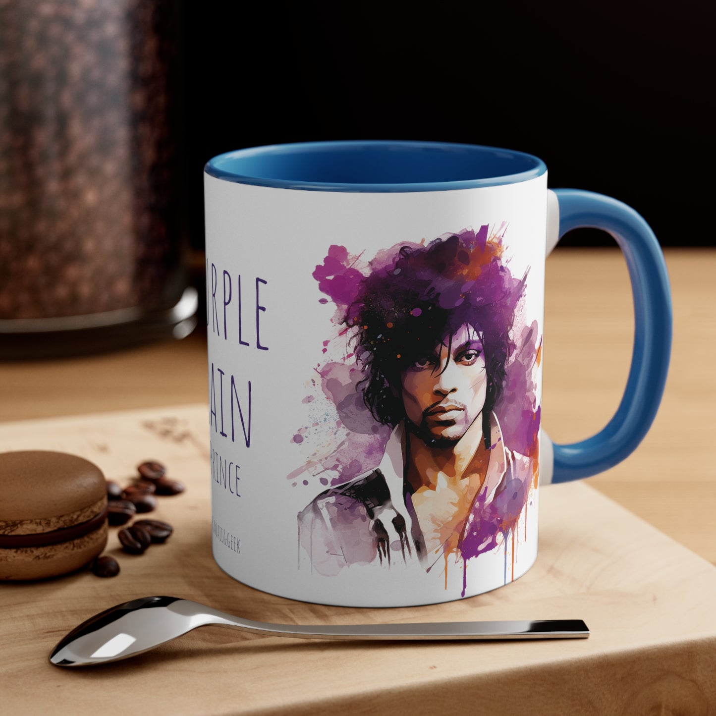 Prince Purple Rain Mug Watercolor Style - Musical Majesty in Every Sip