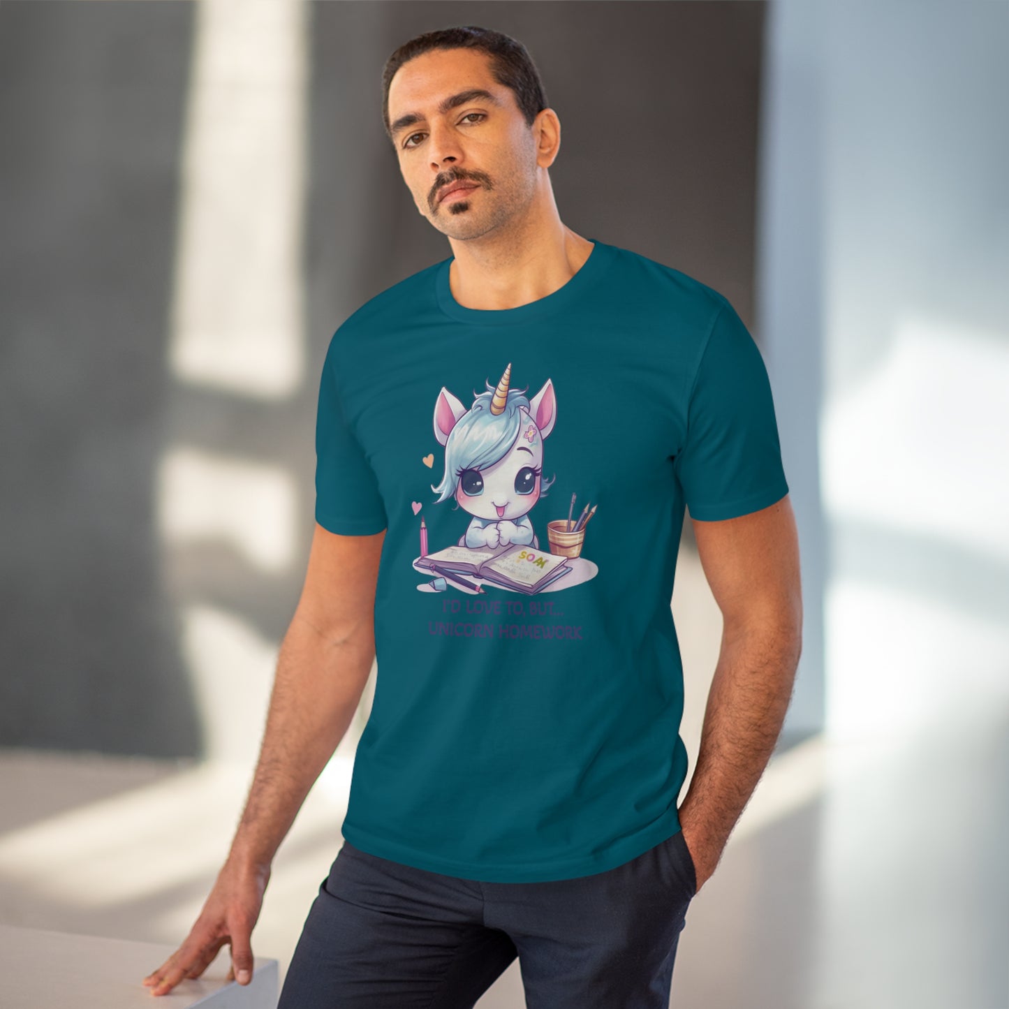 Cute Unicorn Homework T-Shirt - Unisex and Eco-Friendly Statement Tee