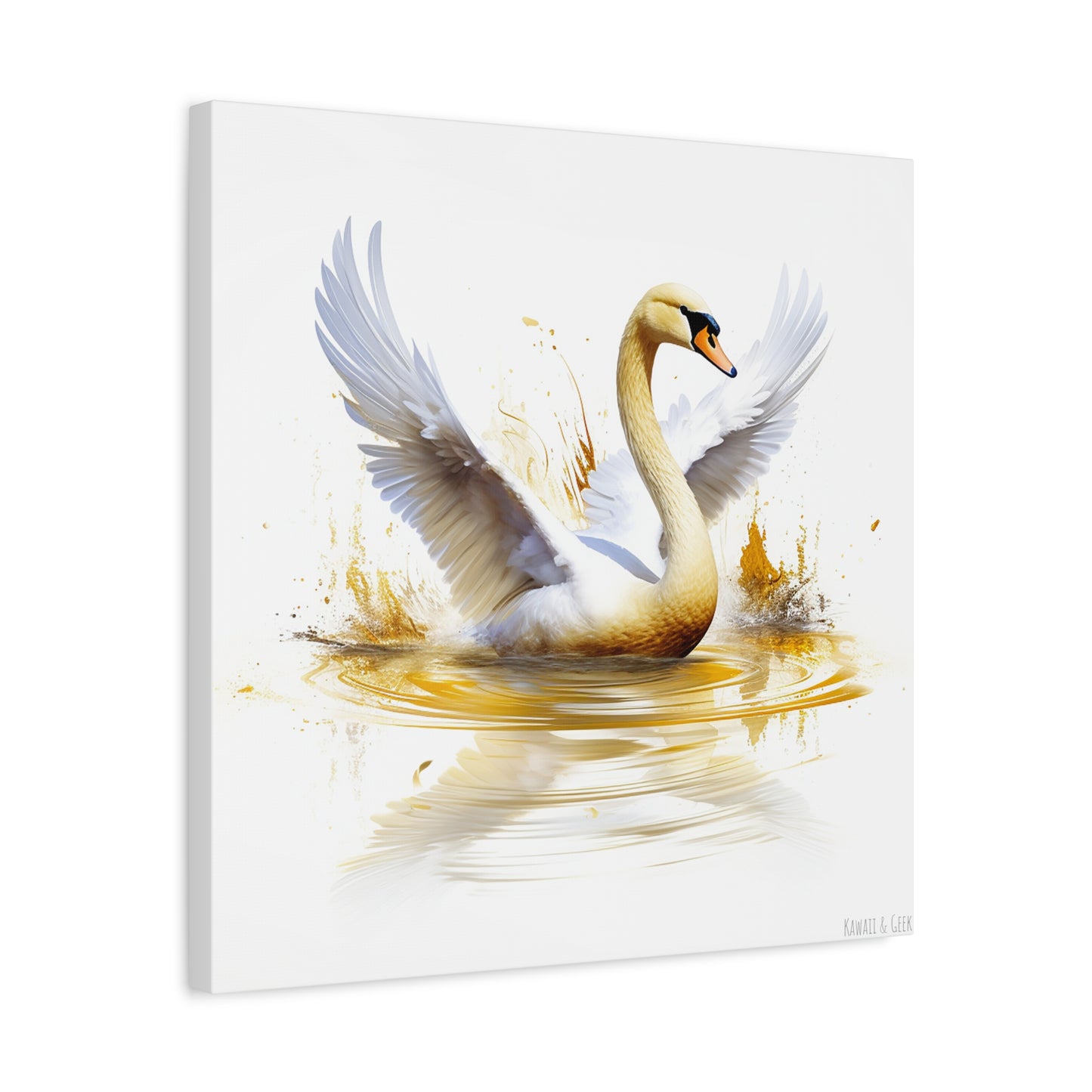 Majestic White Swan Watercolor Canva - Capture the Elegance of Nature in Art