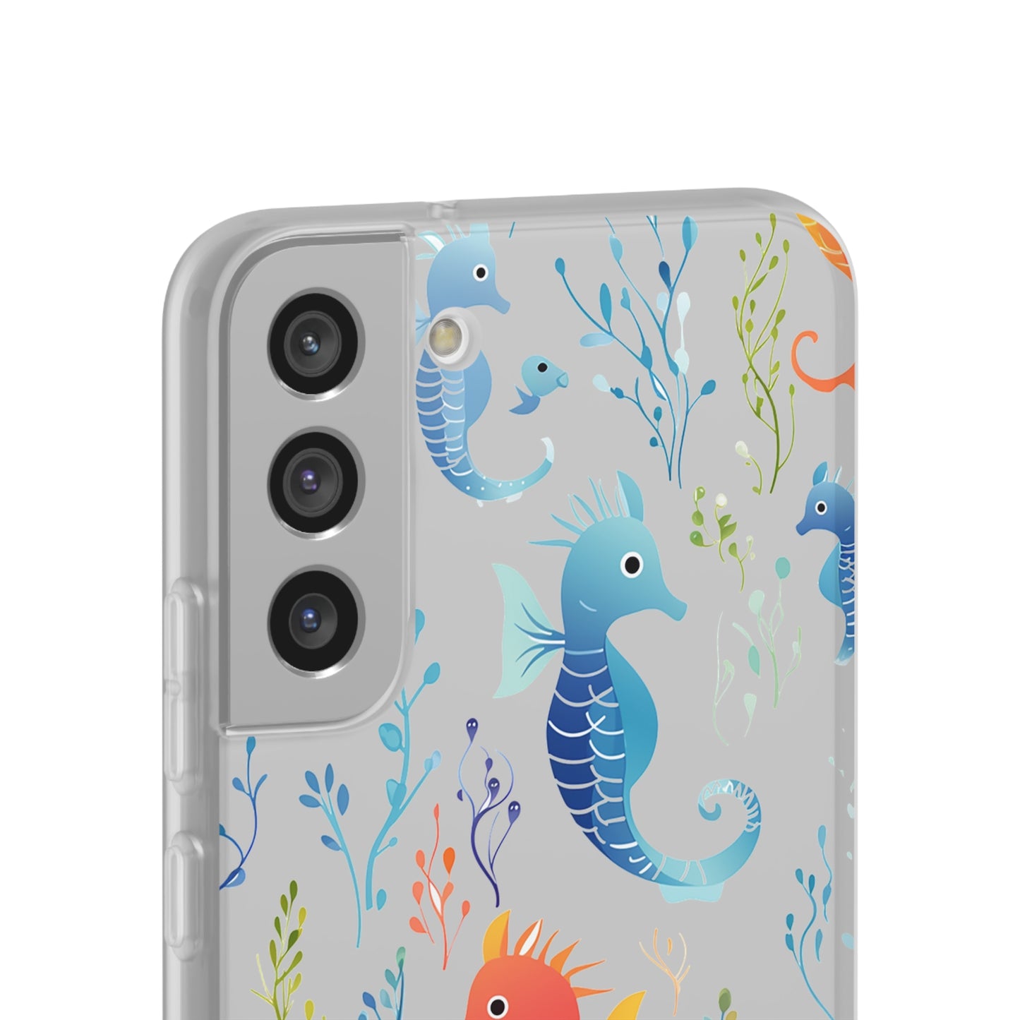 Underwater Seahorse Flexi Transparent phone Case : Dive into Cuteness!