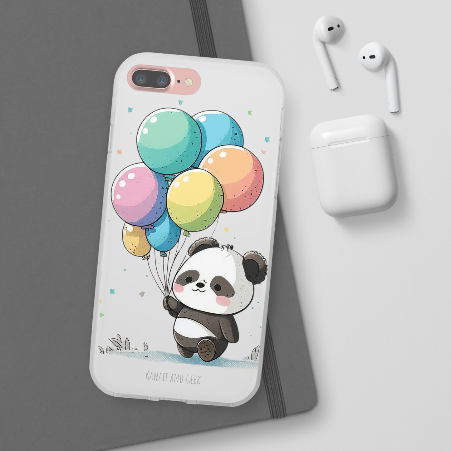 Cute Panda with Balloons flexi Smartphone Case - Add Some Adorable and Protective Style to Your Device