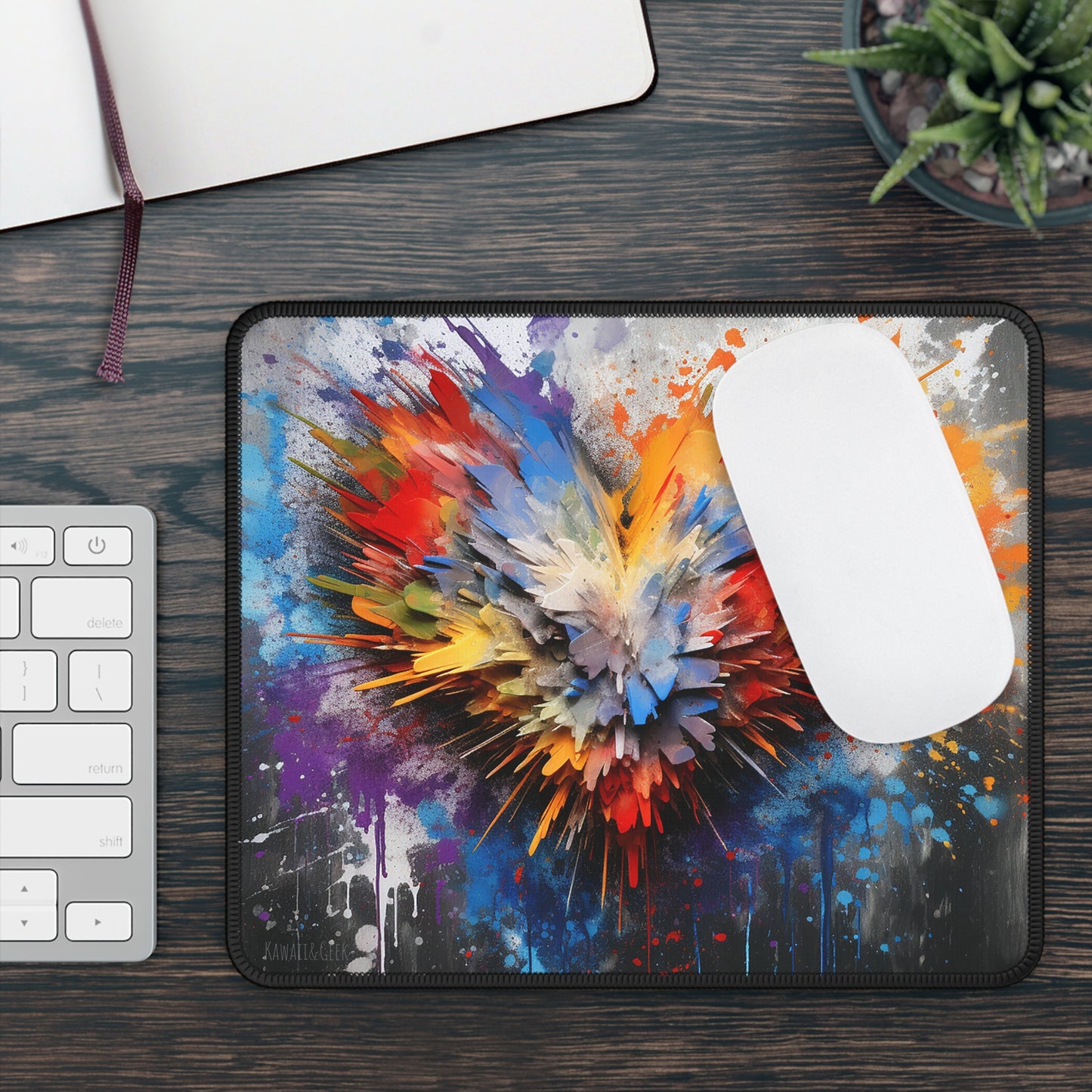 Explosive Colorful Heart Gaming Mouse Pad