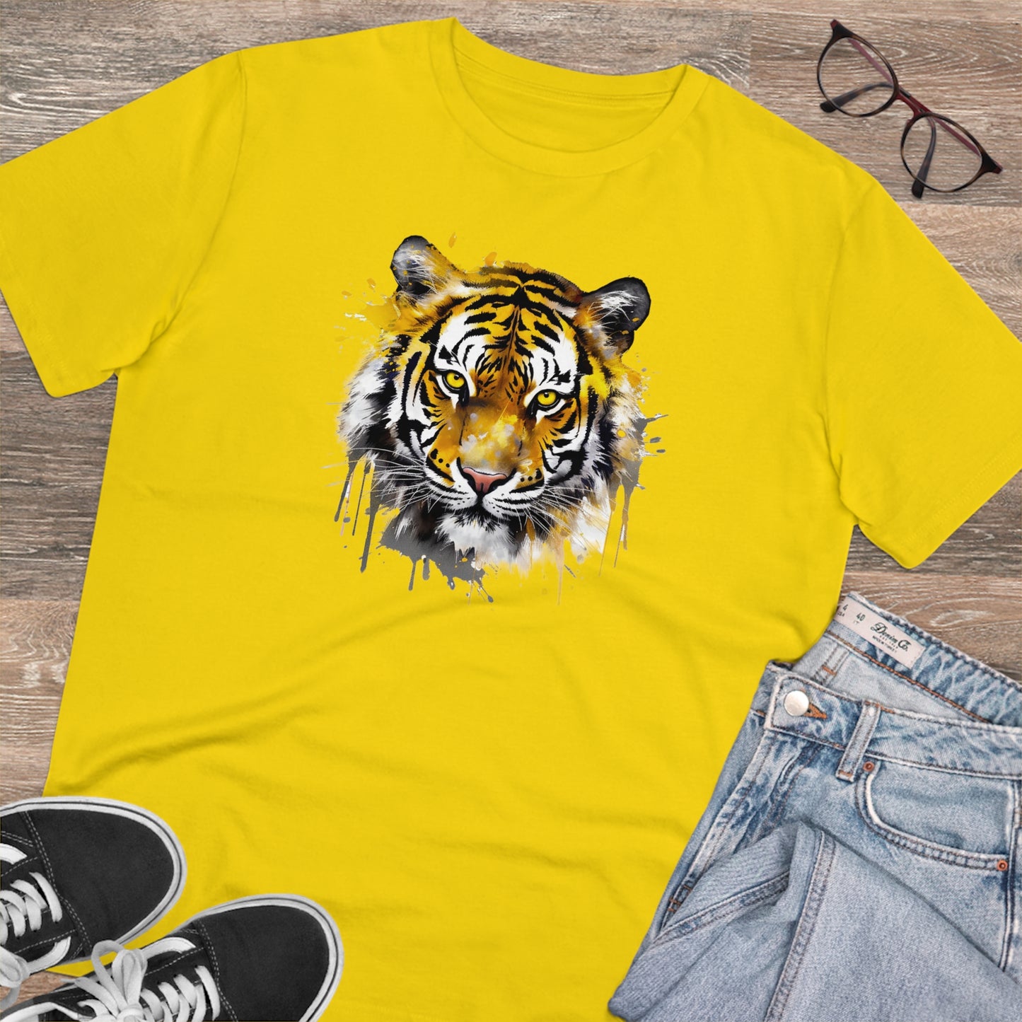 Tiger T-Shirt in Watercolor Style - Unisex and Eco-Friendly - Embrace the Wild and Sustainable Fashion