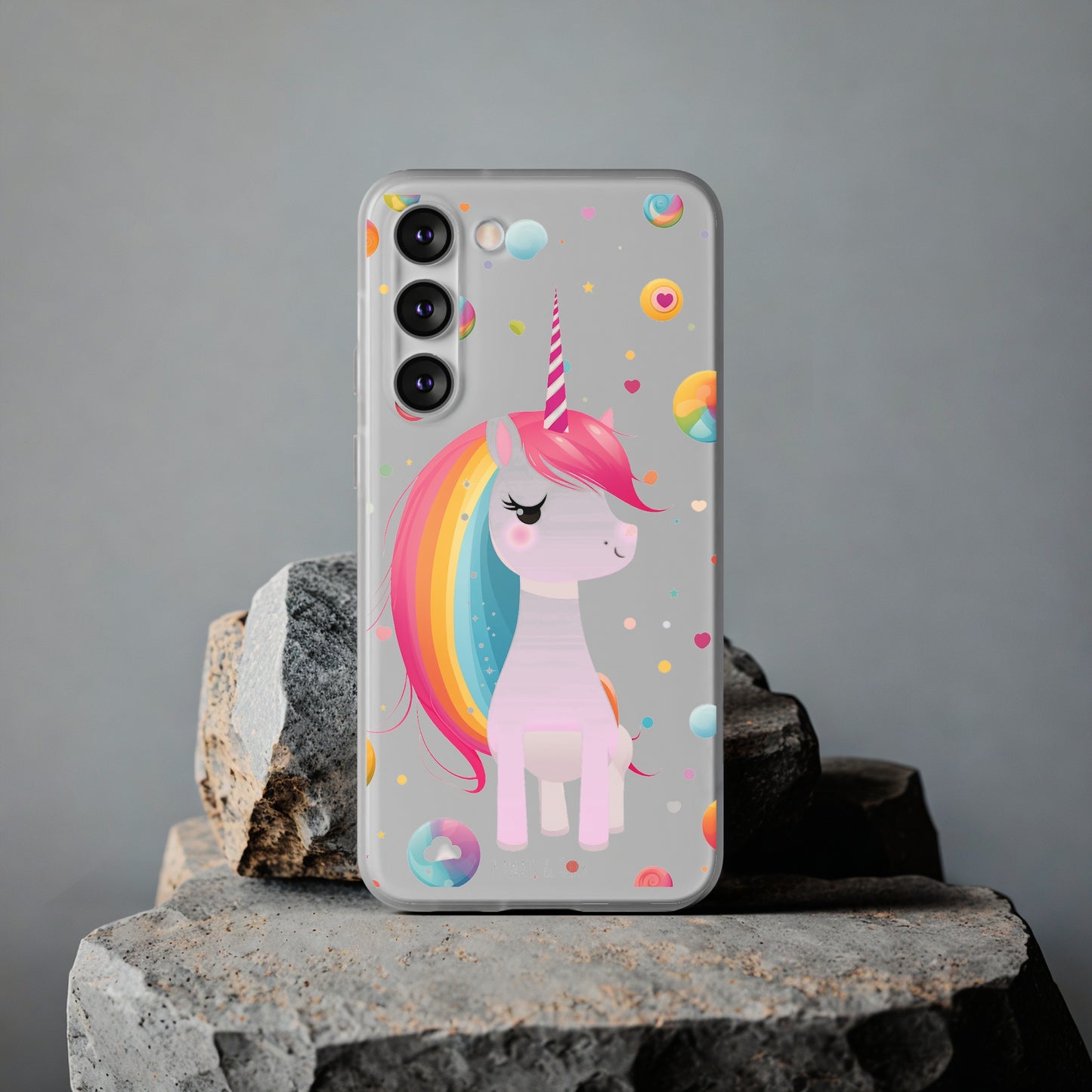 Kawaii Unicorn Flexi Transparent Phone Case