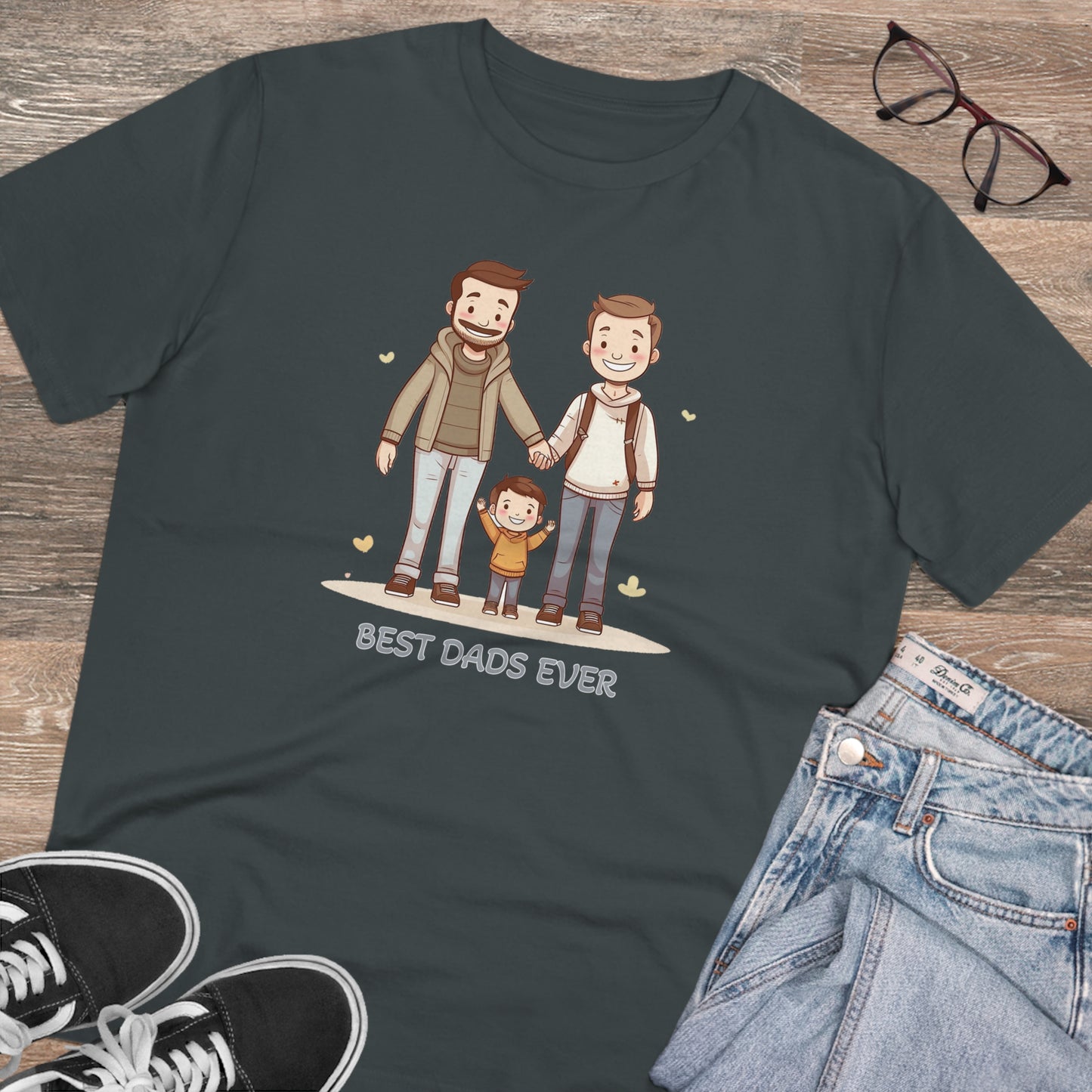 Best Dads Ever LGBT Father's Day T-Shirt - Celebrate Love, Family, and Sustainability