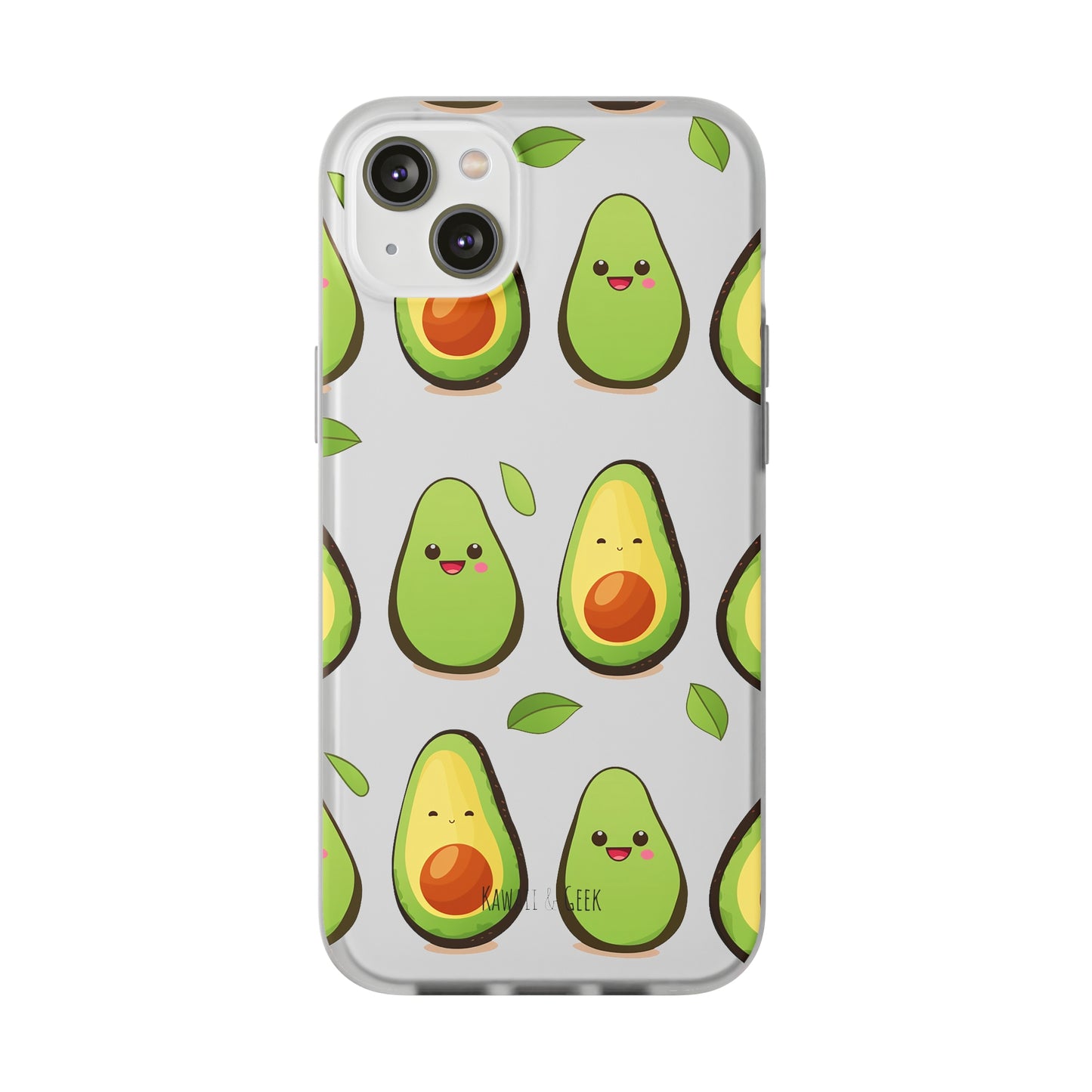 Cute Avocado Transparent Flexi Case: Perfect Blend of Style & Function