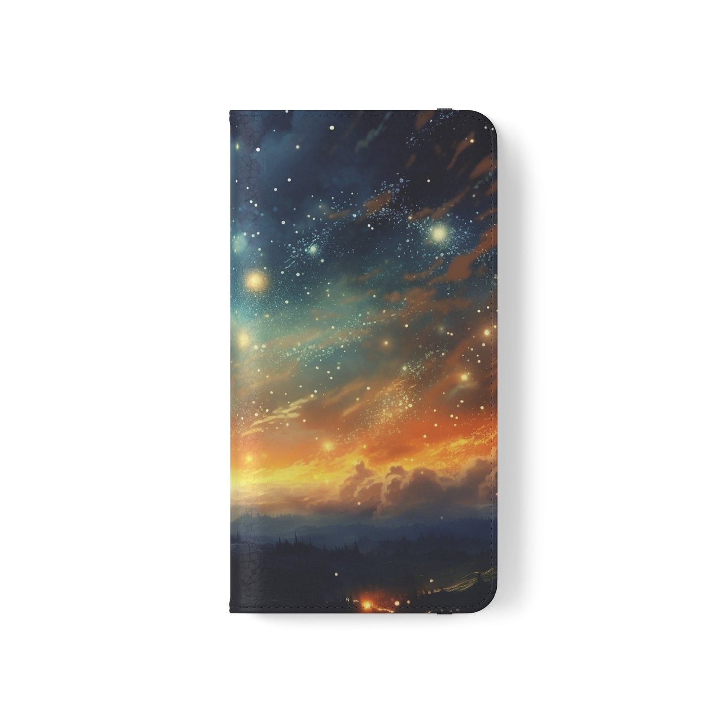 Wonderful Starry Night Flip Phone Case - Embrace the Beauty of the Night Sky