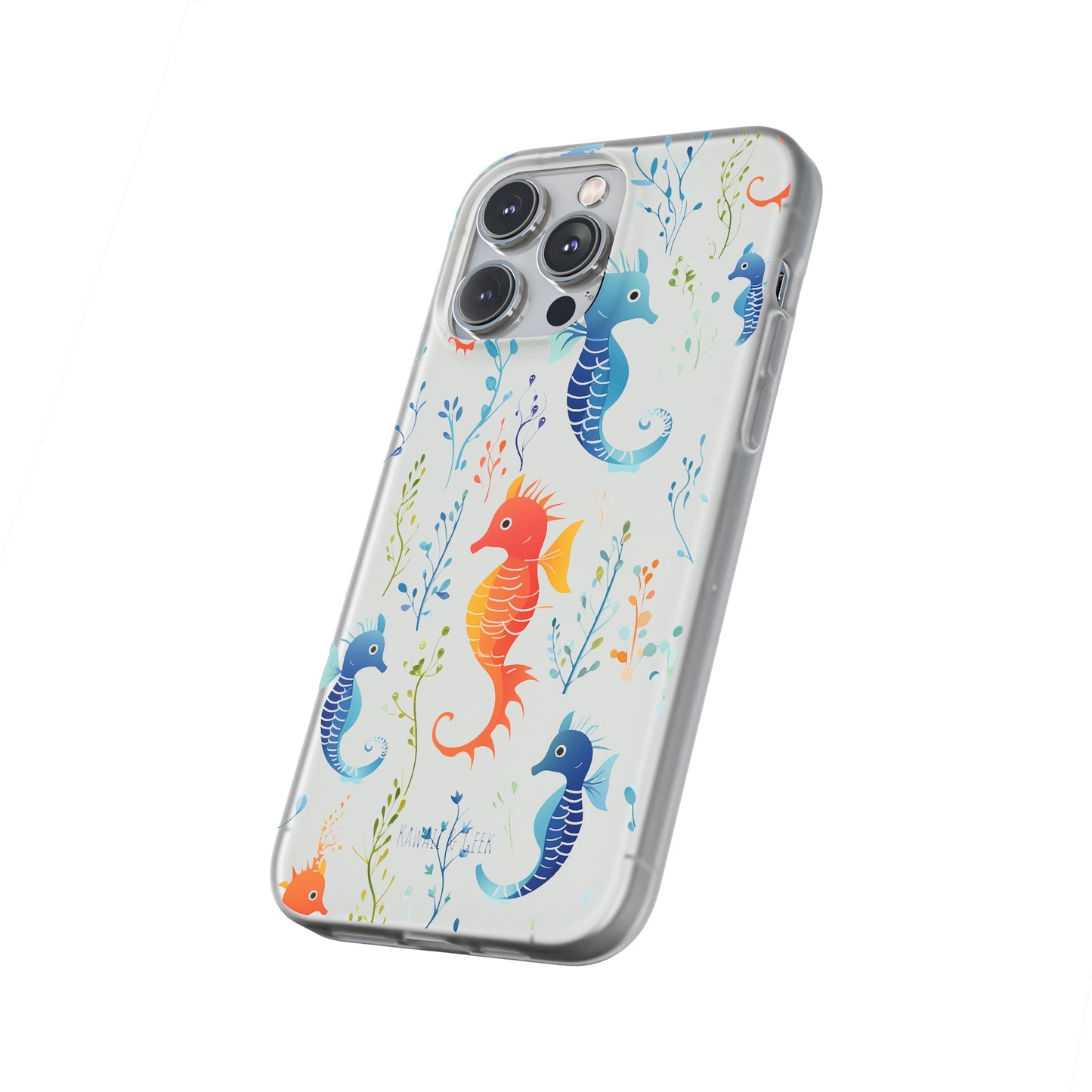 Underwater Seahorse Flexi Transparent phone Case : Dive into Cuteness!