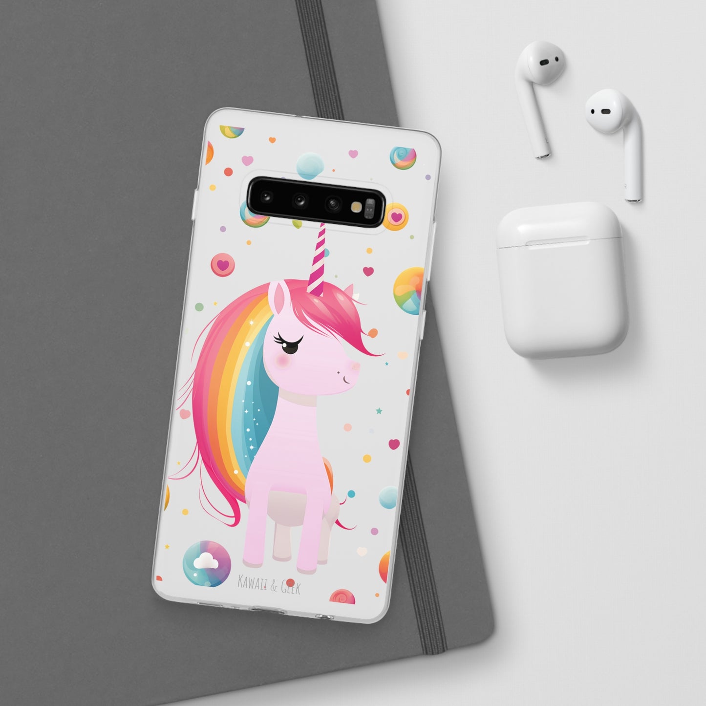 Kawaii Unicorn Flexi Transparent Phone Case