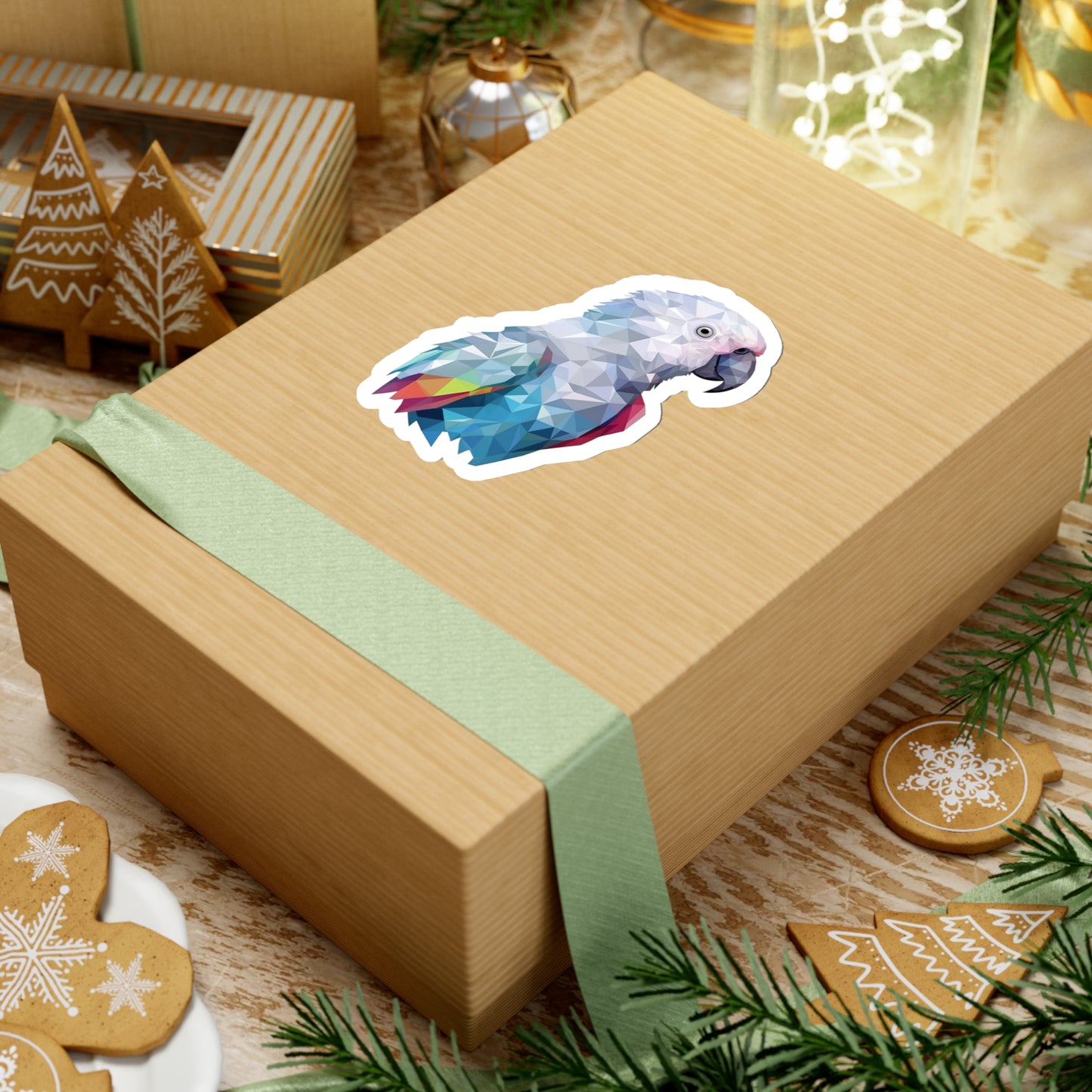 Grey Parrot Sticker - A Graceful Avian Presence