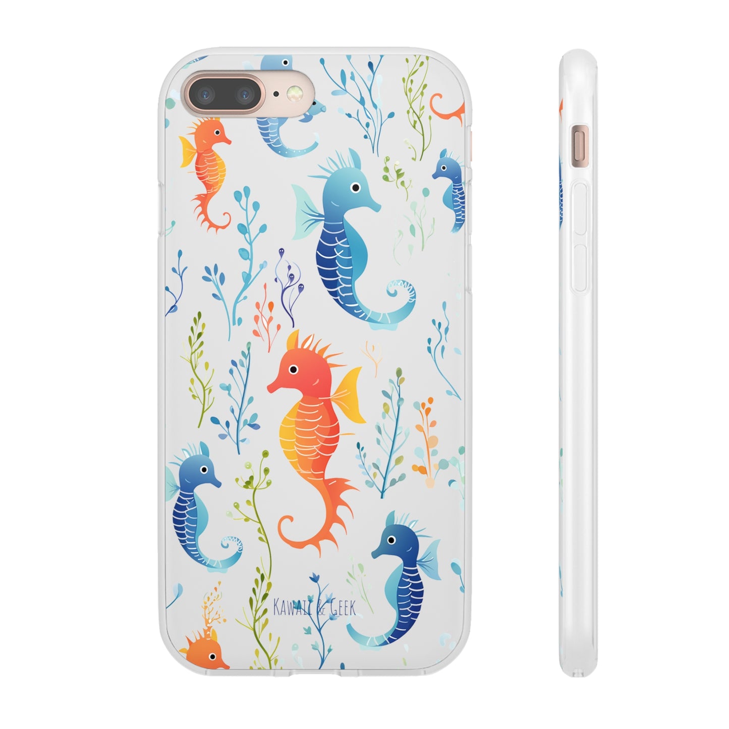 Underwater Seahorse Flexi Transparent phone Case : Dive into Cuteness!