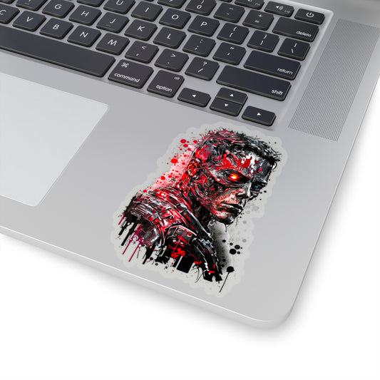 Watercolor Terminator T-800 Sticker - Add Some Unique and Scary Style to Your Tech